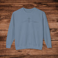 He Is With You Cross Line Art Crewneck Sweatshirt