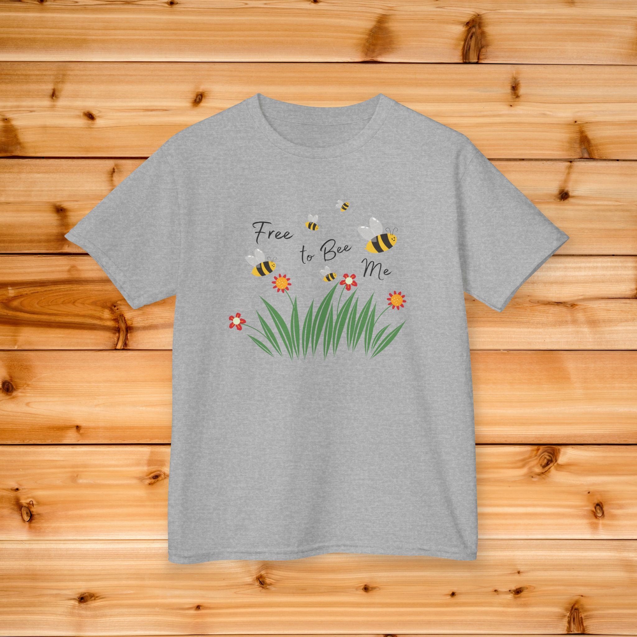 Free Bee Me Kids Tee | Bees, Flowers, Grass, Cute Nature Design