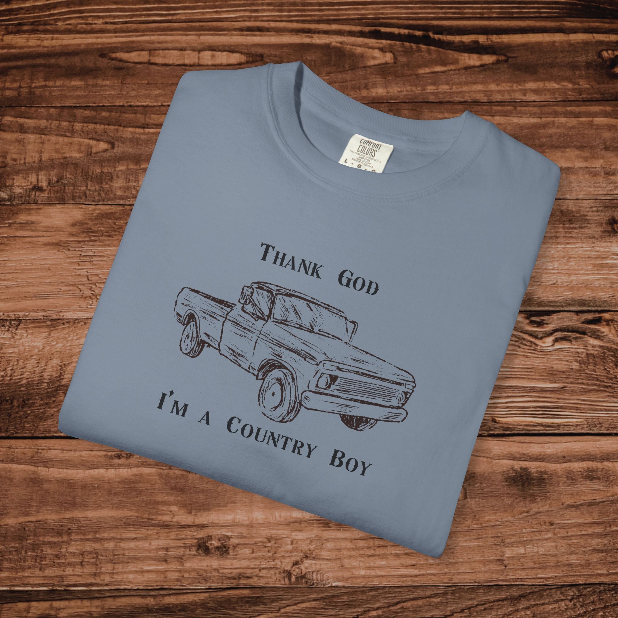 Thank God I'm a Country Boy T-Shirt, Vintage Truck Graphic Tee, Retro Southern Farm Shirt, Gift for Country Music Fan, Comfort Colors Tee