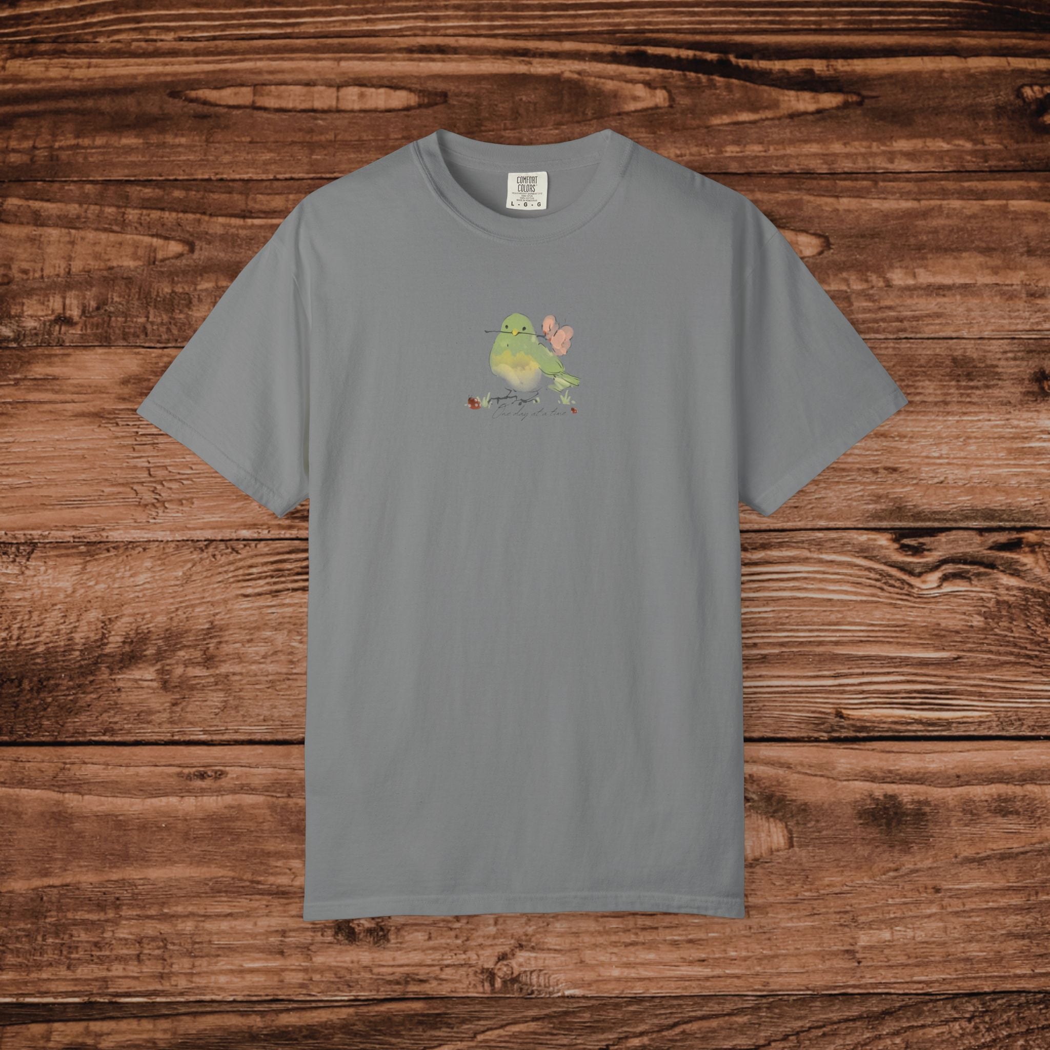 One day at a time Bird T-Shirt Minimal Bird Illustration