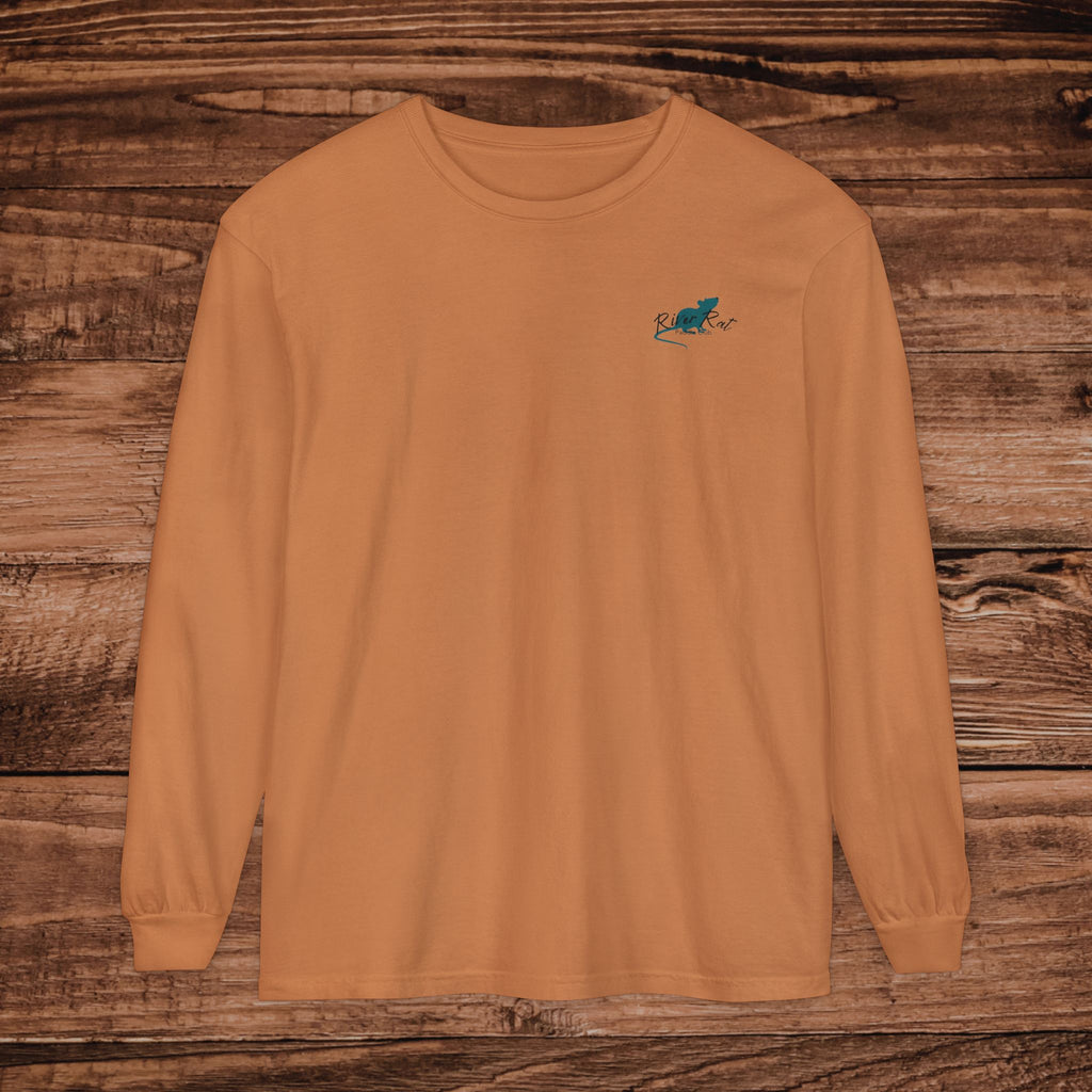River Rat Paddle Club Long Sleeve Logo T-Shirt Dual Graphic Designs