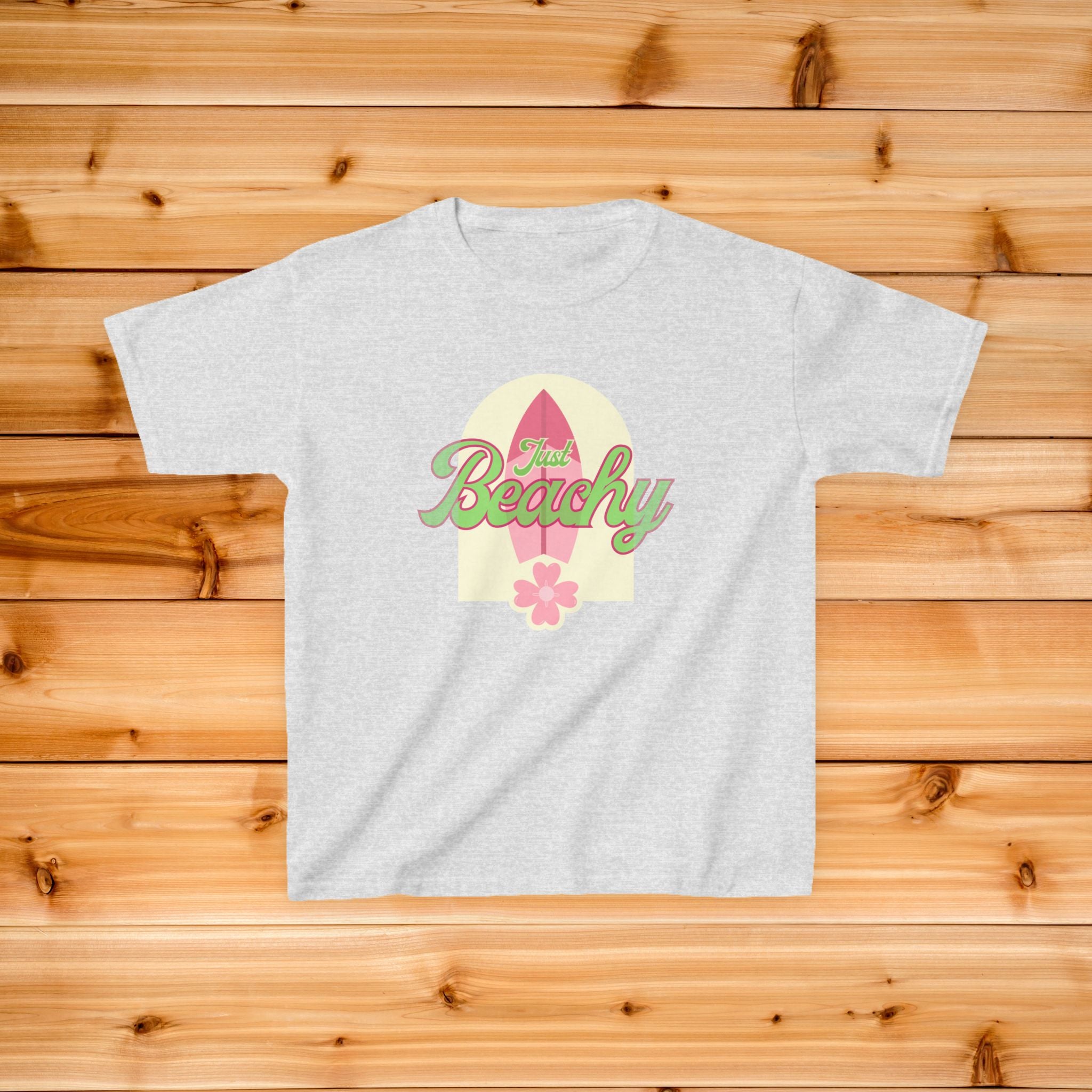 Beachy Surfboard Kids Tee | Retro Floral Summer Vibes