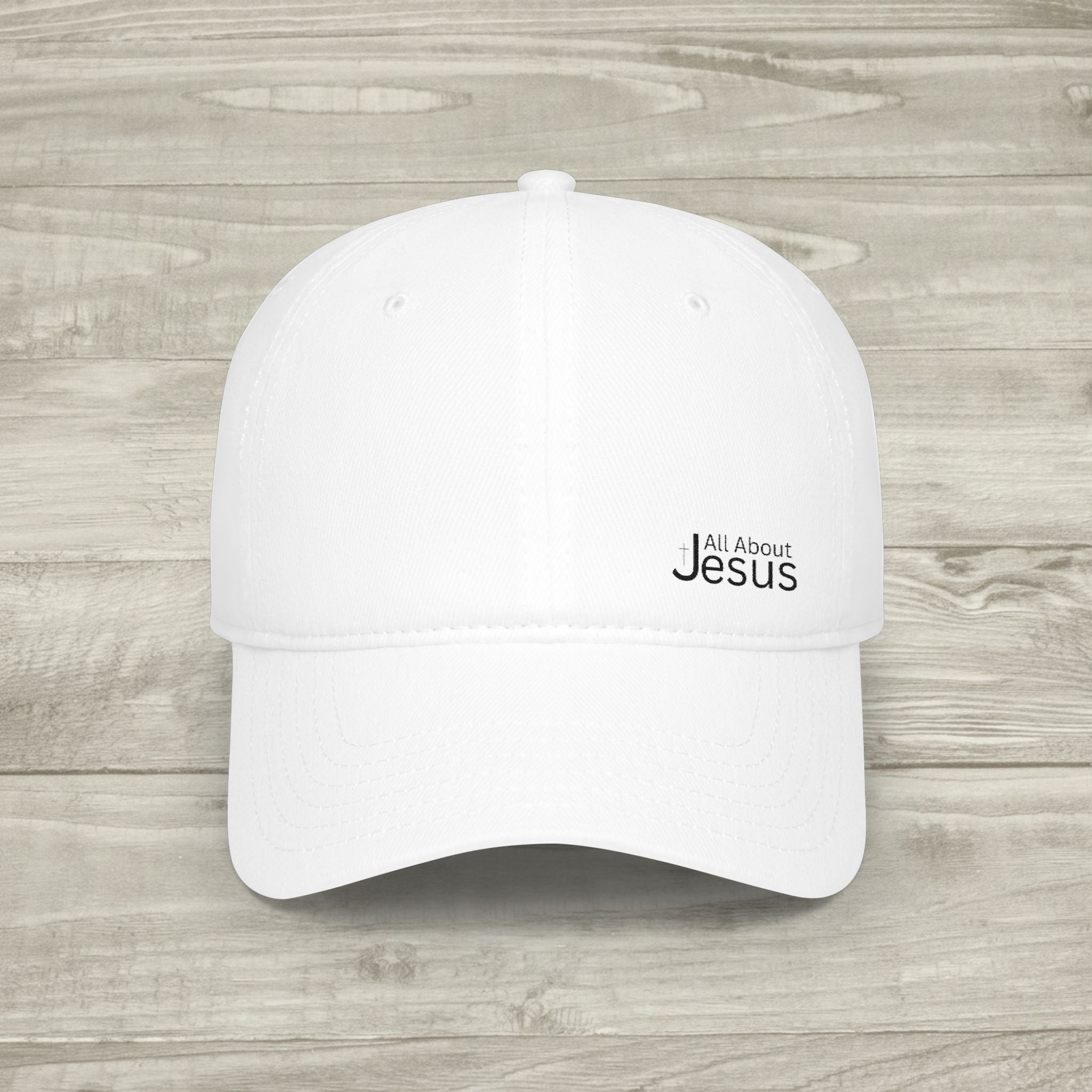 Embroidered All About Jesus Hat, Christian Aesthetic Hat, Minimalist Baseball Cap, Religious Streetwear Headwear, Low Profile Cross Cap