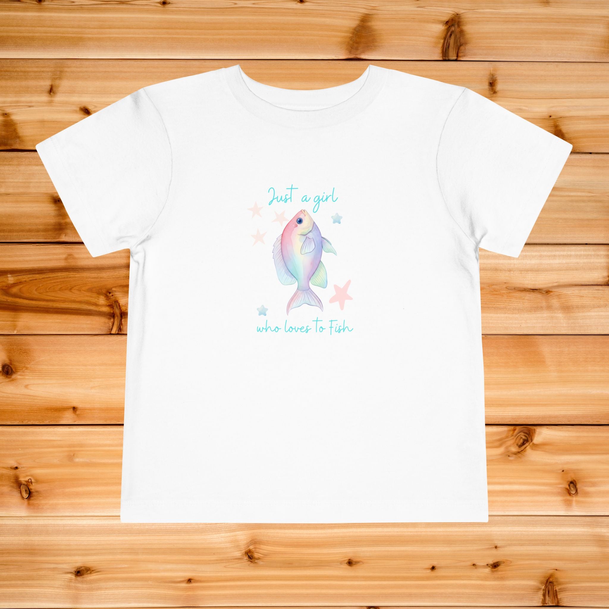 Just a girl who loves to fish Toddler Tee | Pastel Fish Illustration