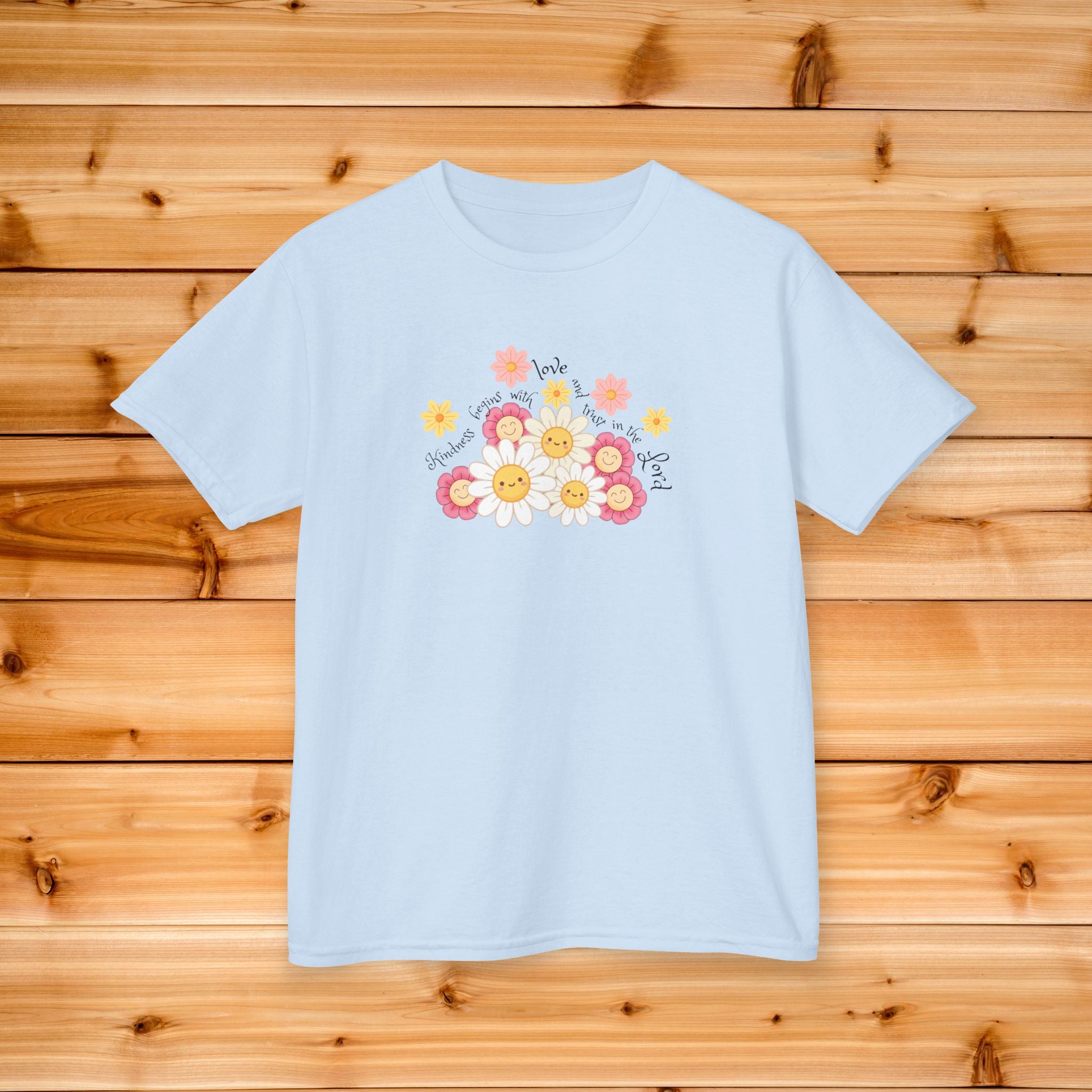 Daisy Kindness Kids Tee | Pastel Floral Shirt