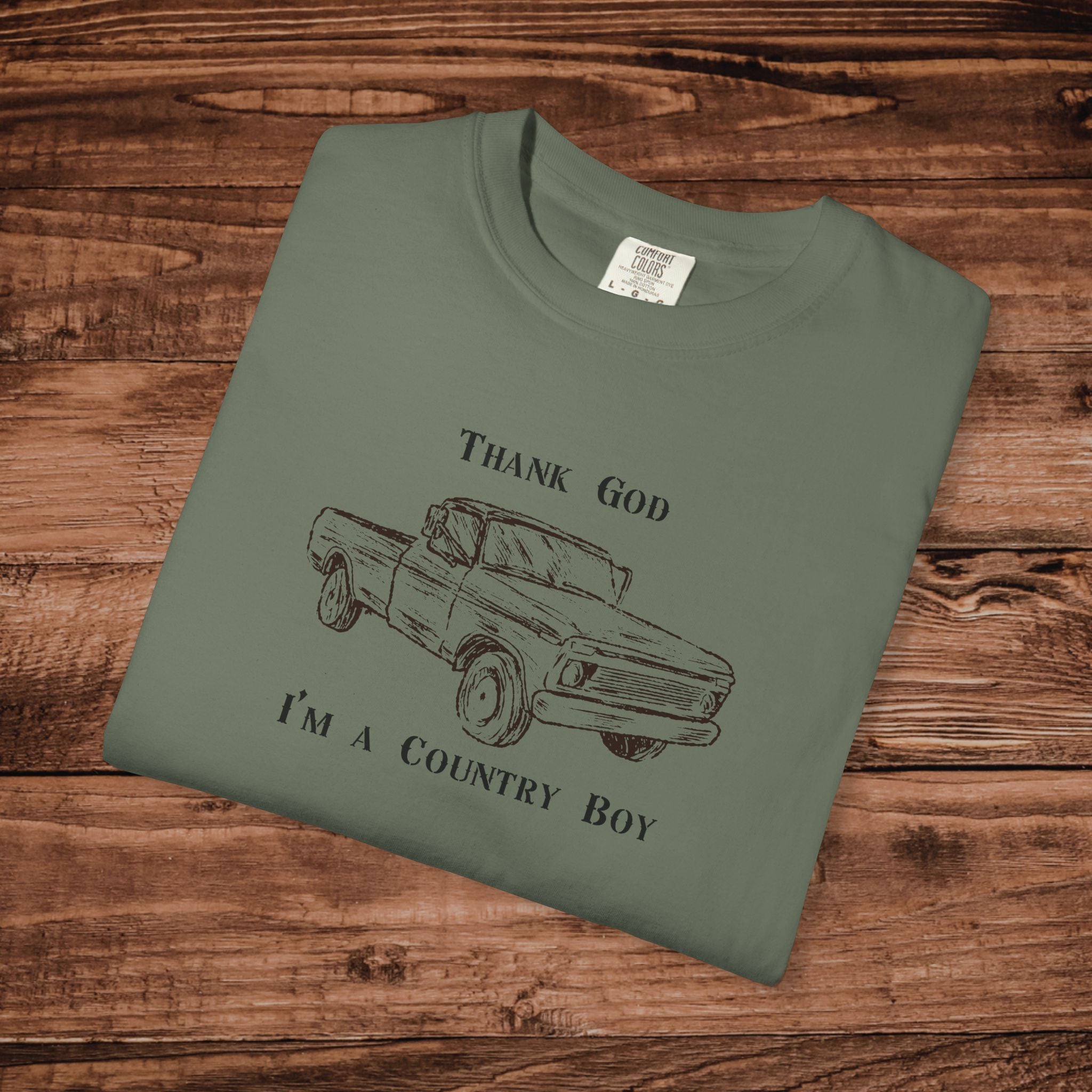 Thank God I'm a Country Boy T-Shirt, Vintage Truck Graphic Tee, Retro Southern Farm Shirt, Gift for Country Music Fan, Comfort Colors Tee