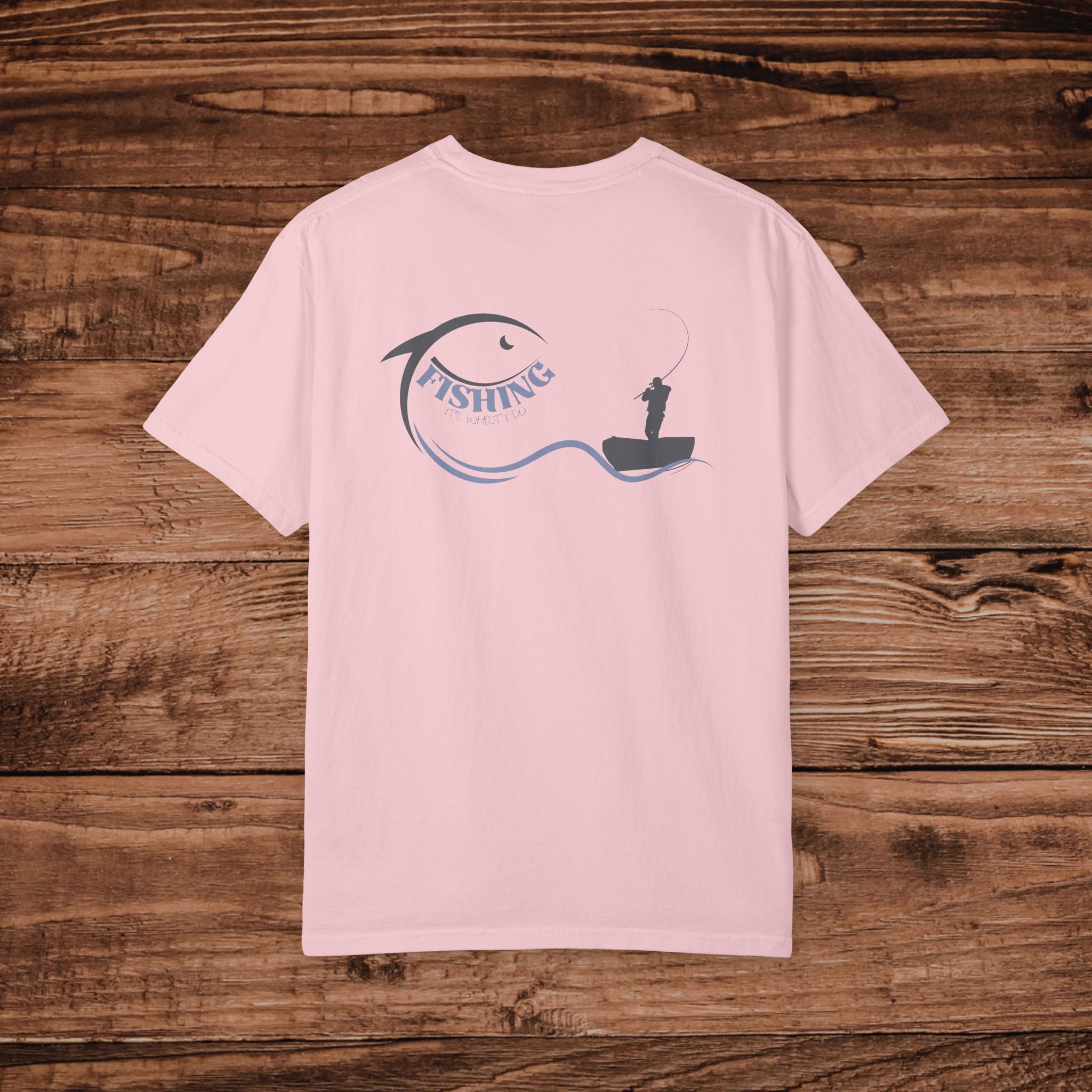 Fishing Shirt for Men Retro Angler Graphic Tee, Comfort Colors Garment Dyed Boat T-Shirt, Vintage Style Fishing Gift for Dad,Fishing Apparel
