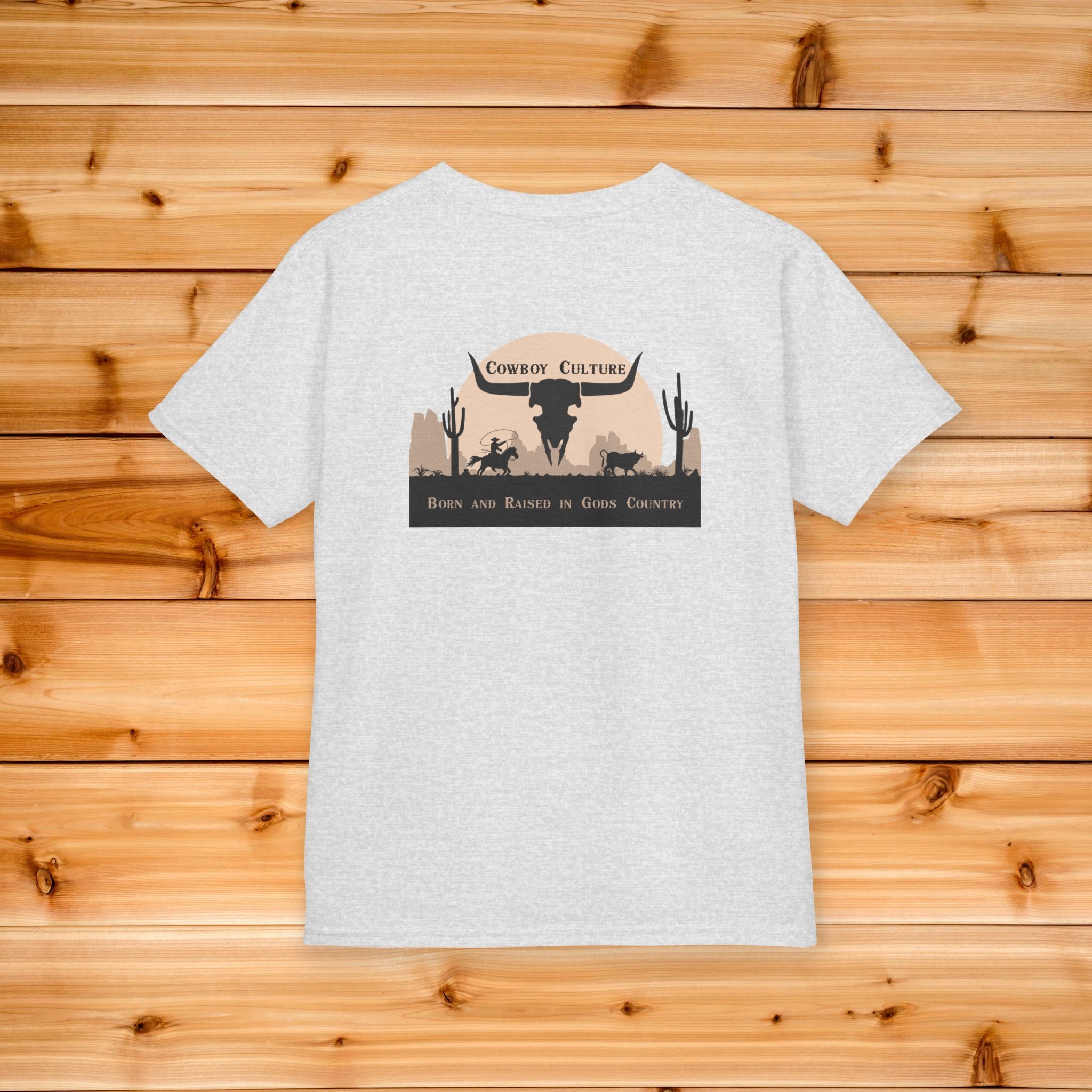 Cowboy Culture Gods Country Kids Tee | Front and Back Graphics