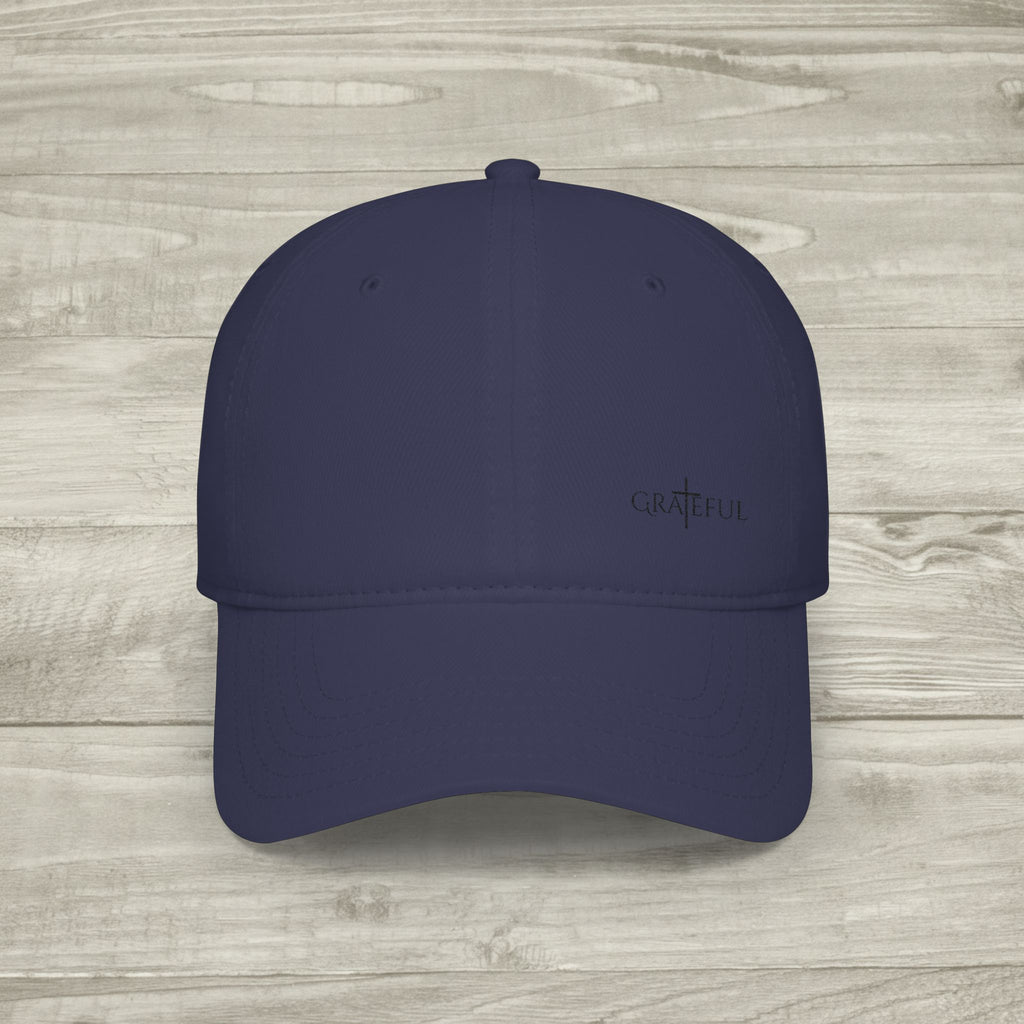 Embroidered Grateful Cross Hat, Christian Aesthetic Baseball Cap, Minimalist Faith Hat, Religious Streetwear Headwear, Embroidered Cross Cap