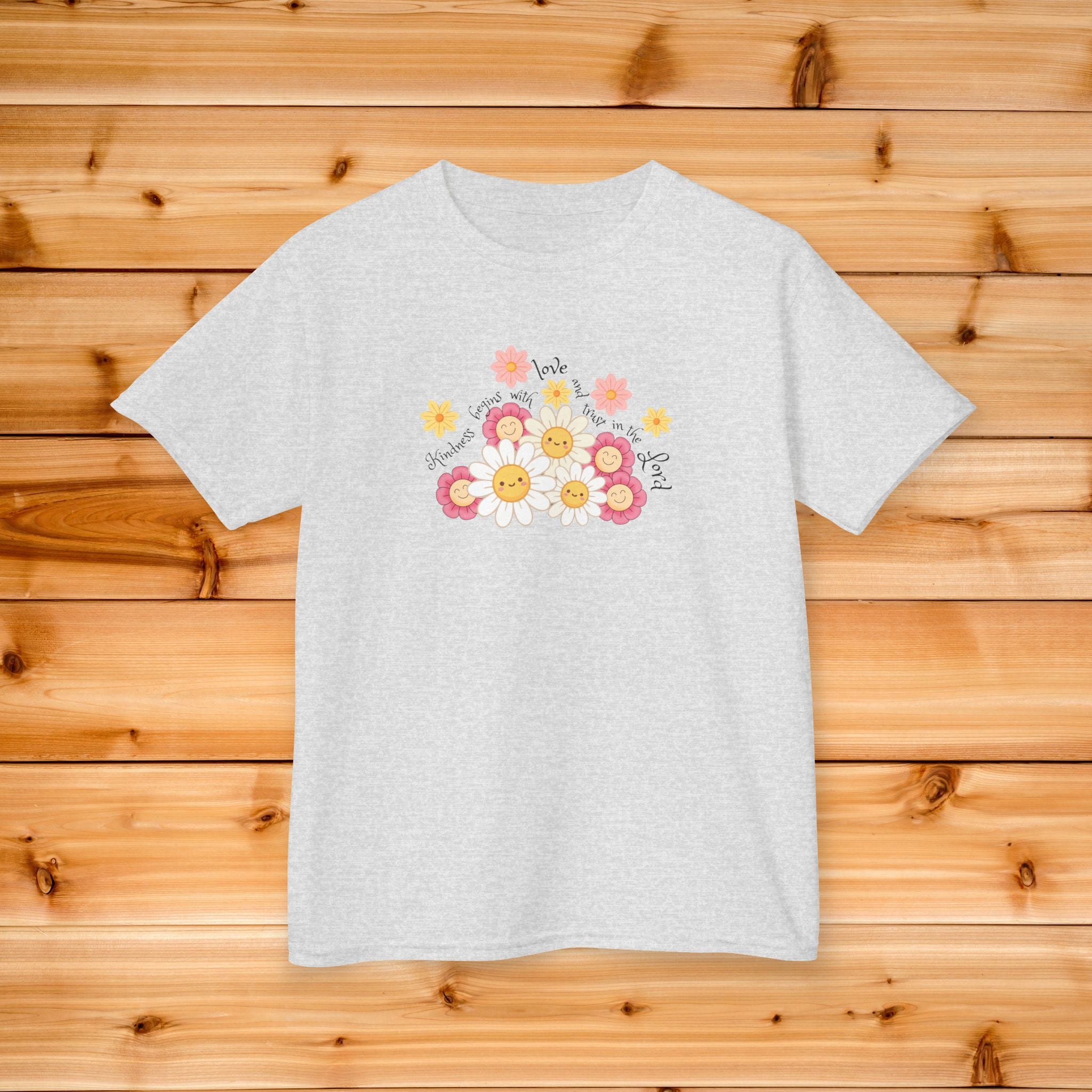 Daisy Kindness Kids Tee | Pastel Floral Shirt