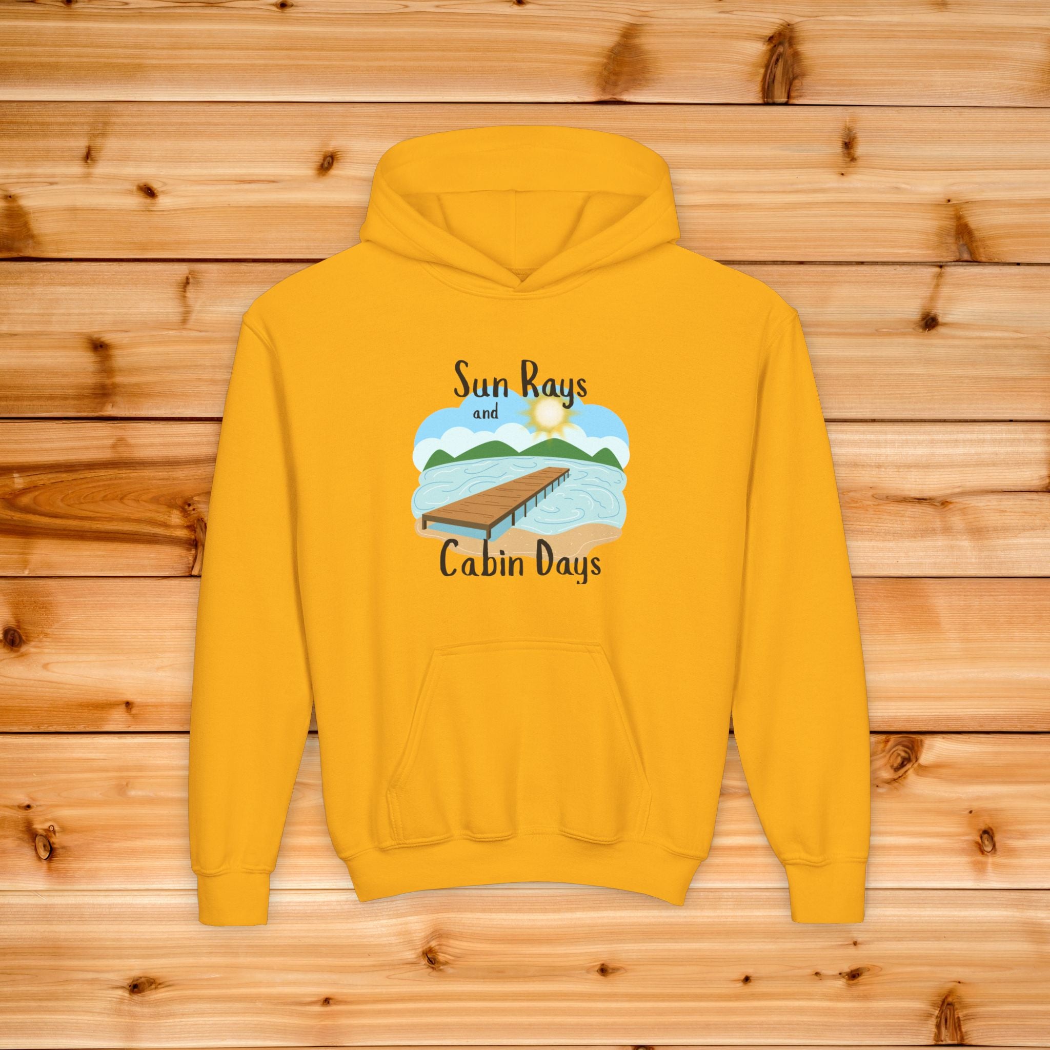 Sun Rays and Cabin Days Hoodie Lake Cabin Graphic