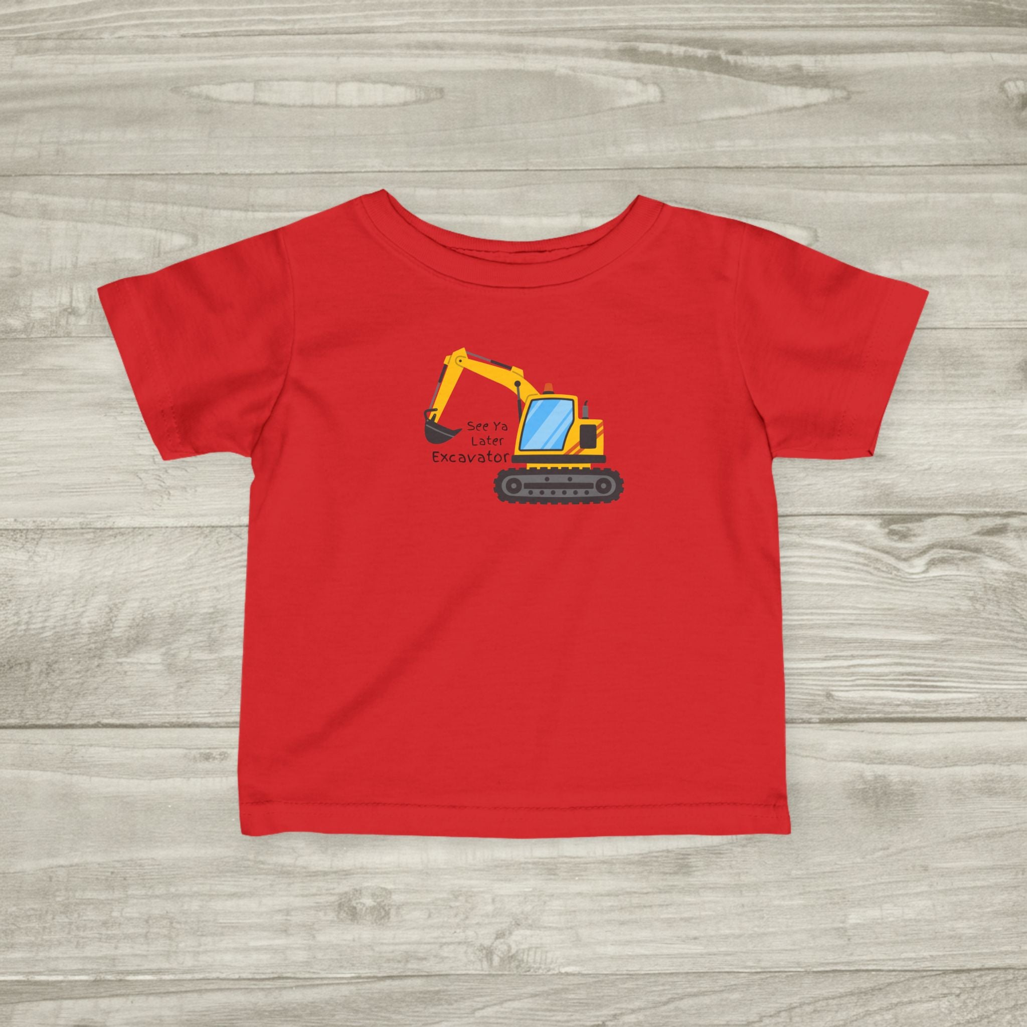 Excavator Infant Tee | Cute Construction Truck Graphic