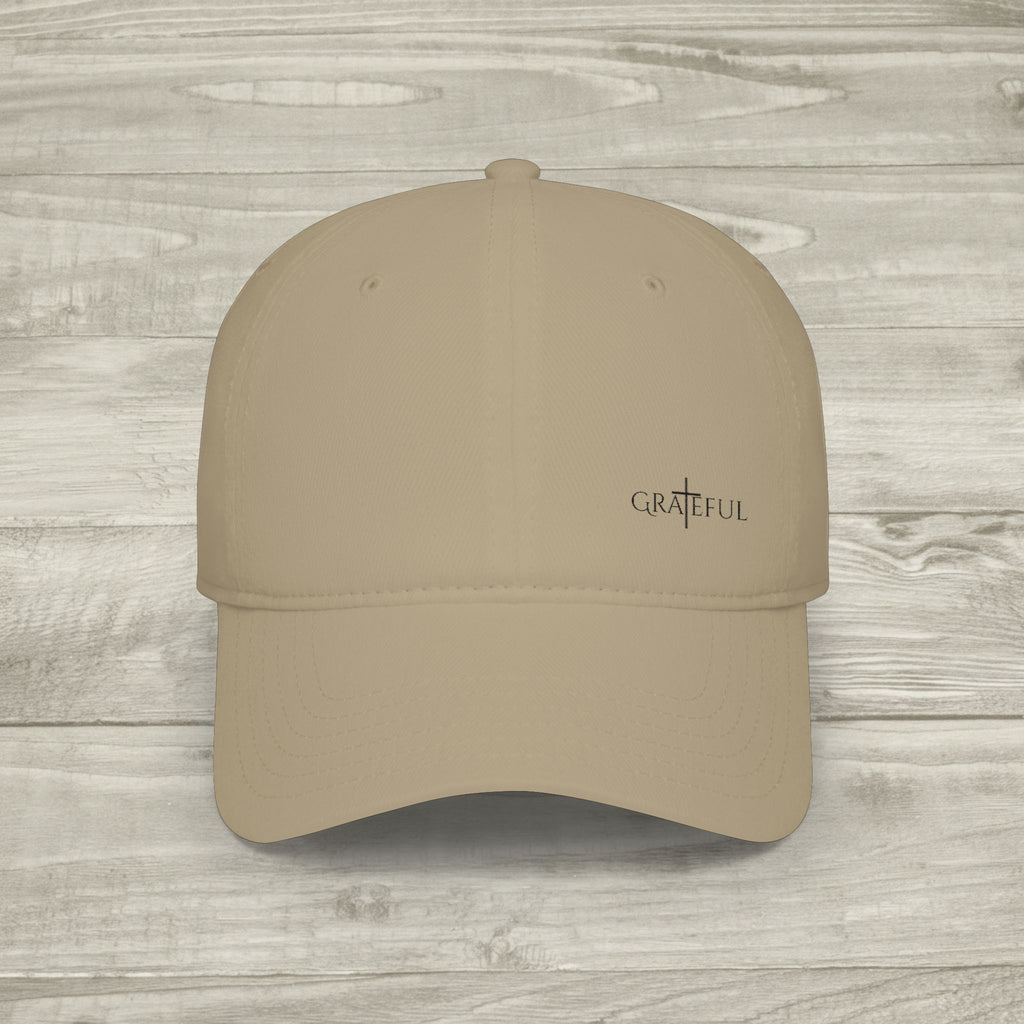 Embroidered Grateful Cross Hat, Christian Aesthetic Baseball Cap, Minimalist Faith Hat, Religious Streetwear Headwear, Embroidered Cross Cap