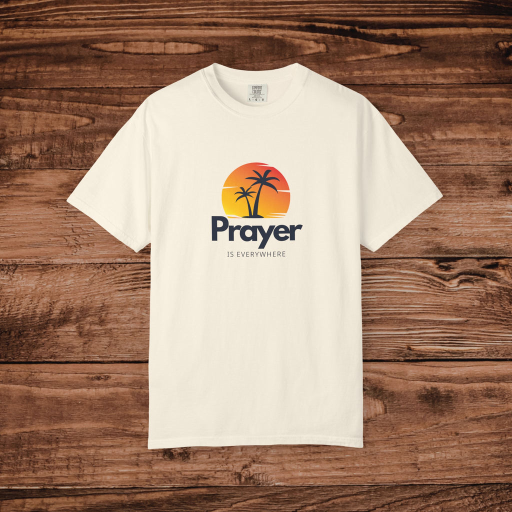 Prayer Palm Sunset T-shirt | Tropical Faith Graphic