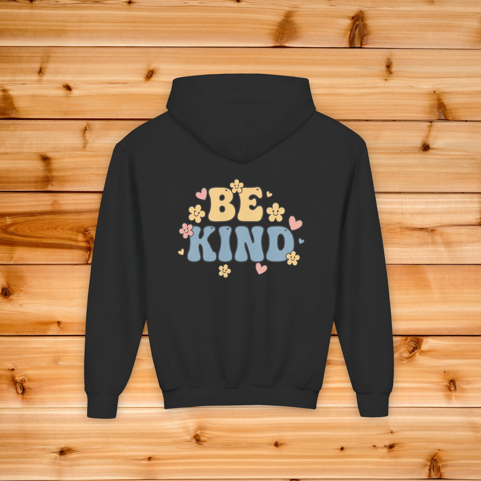 Be Kind floral Youth Hoodie | pastel design