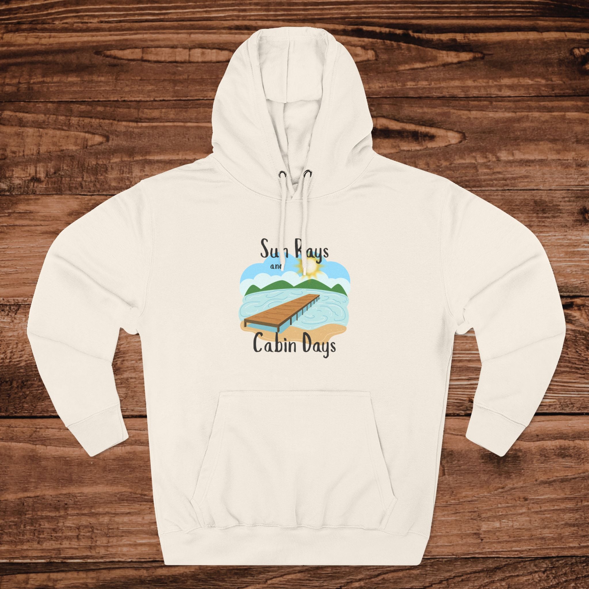 Cabin Days Dock Illustration Hoodie | Lake House Vacation Sweatshirt