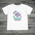 Happy Cartoon Fish Toddler Tee | Purple Fish, Ocean Waves