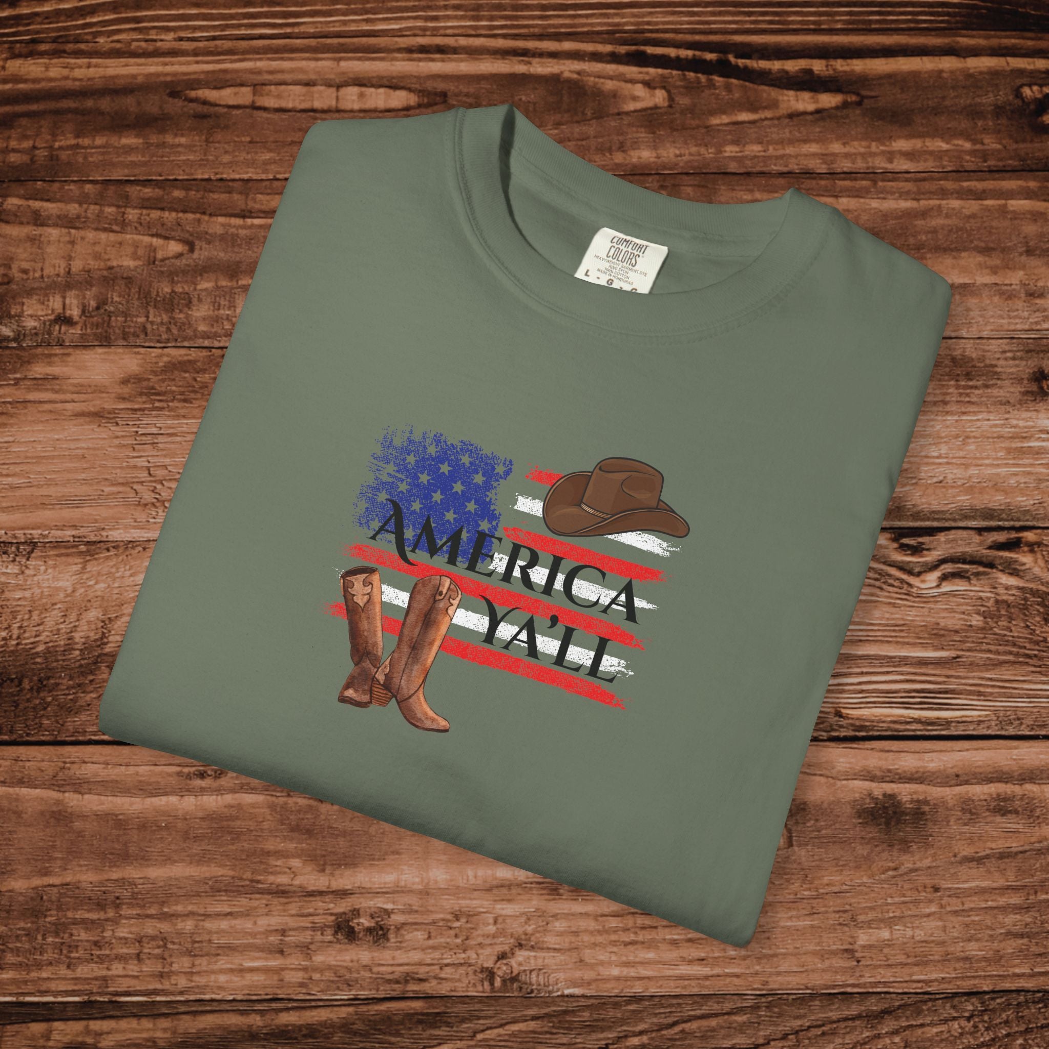 America Y'all T-Shirt | American Flag Cowboy graphic tee
