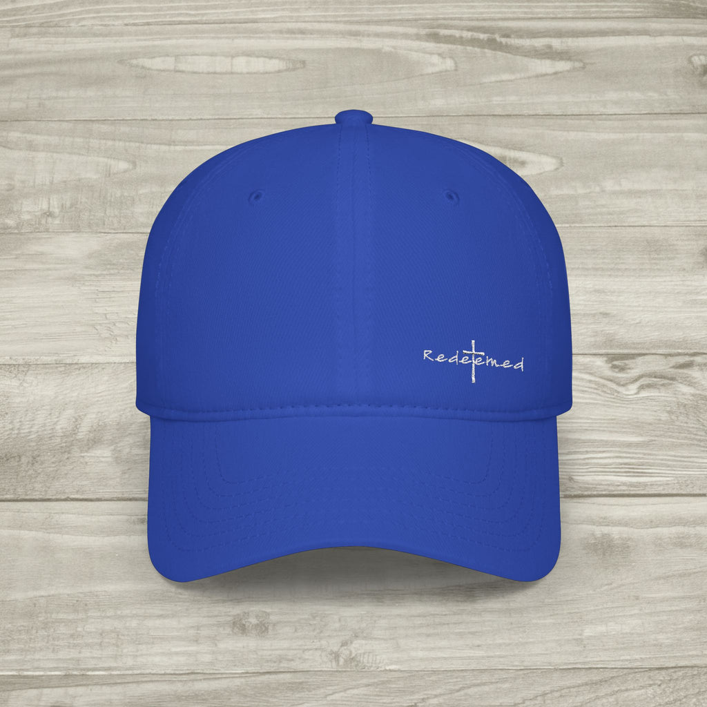 Embroidered Redeemed Cross Hat, Christian Aesthetic Baseball Cap, Minimalist Faith Hat, Religious Streetwear Headwear, Embroidered Cross Cap