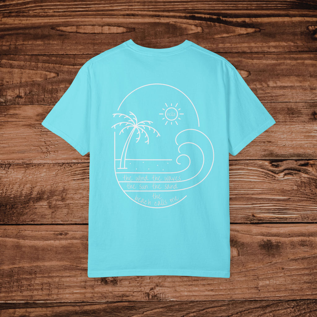 Summer Graphic Tee, The Wind The Waves The Sun The Sand T-Shirt, Minimal Aesthetic line art Beach Shirt, Oversized Coastal Beachwear