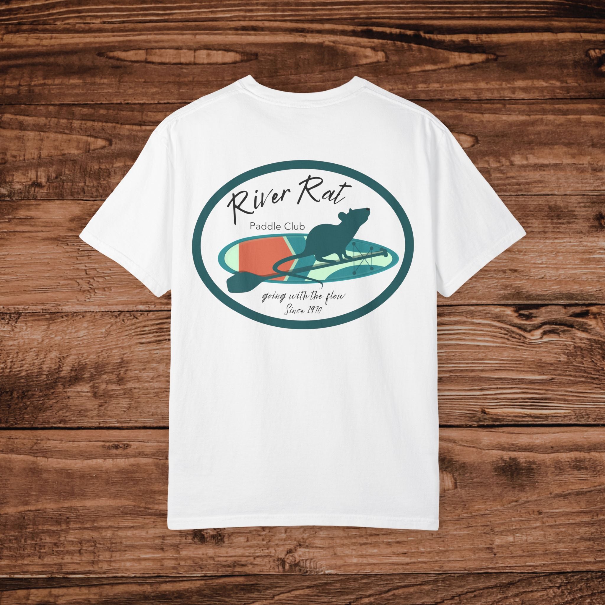 River Rat Paddle Club T-Shirt | Dual Graphics, Outdoor Kayak Paddle Board Apparel