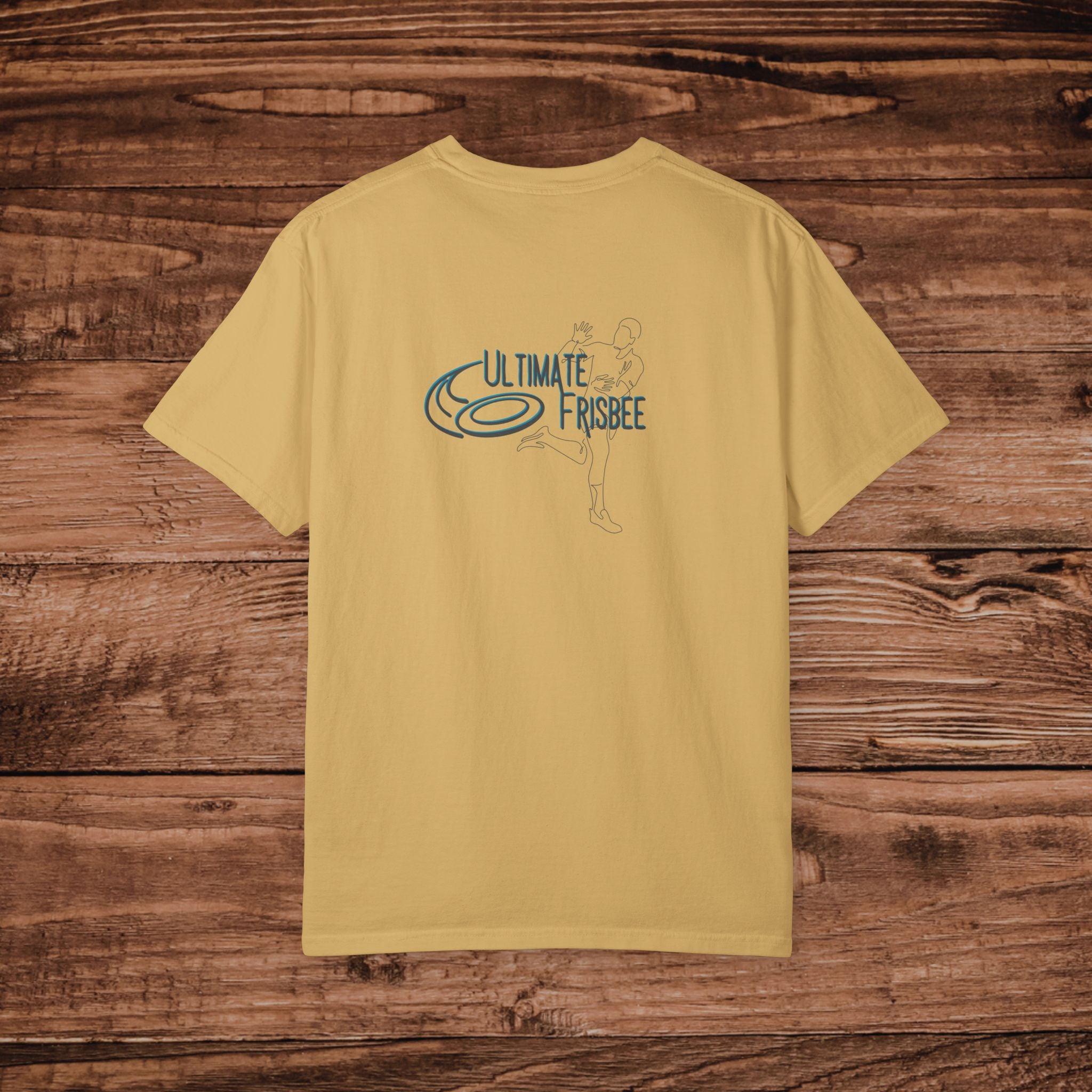 Ultimate Frisbee T-shirt, Minimalist Disc Sports Tee, Heavyweight Garment Dyed Shirt, Retro Sport Graphic Top, Ultimate Frisbee Gift for Him