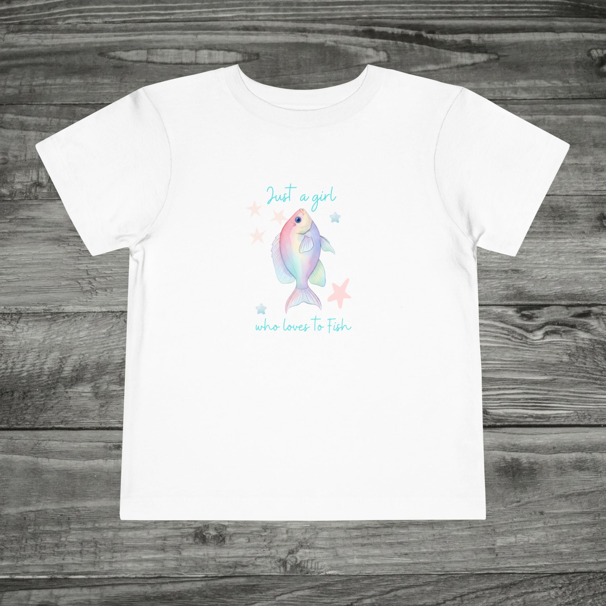 Just a girl who loves to fish Toddler Tee | Pastel Fish Illustration