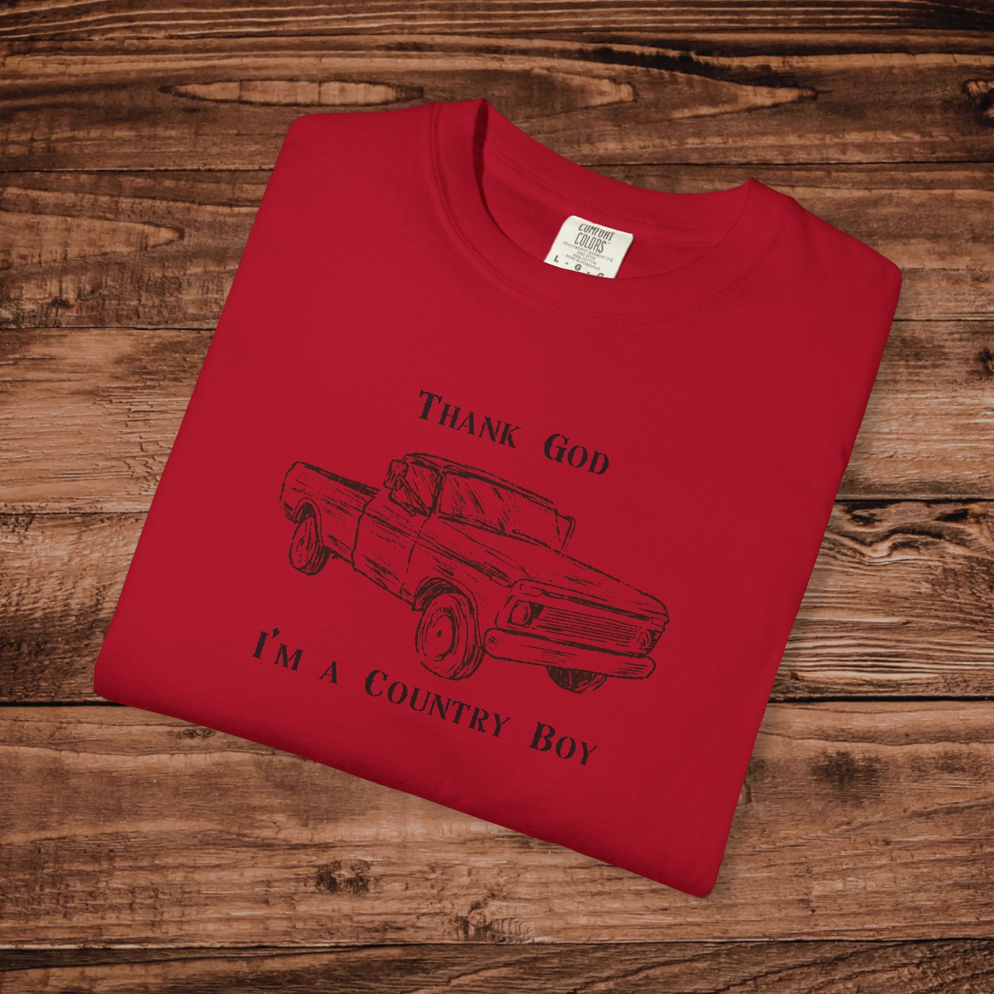 Thank God I'm a Country Boy T-Shirt, Vintage Truck Graphic Tee, Retro Southern Farm Shirt, Gift for Country Music Fan, Comfort Colors Tee