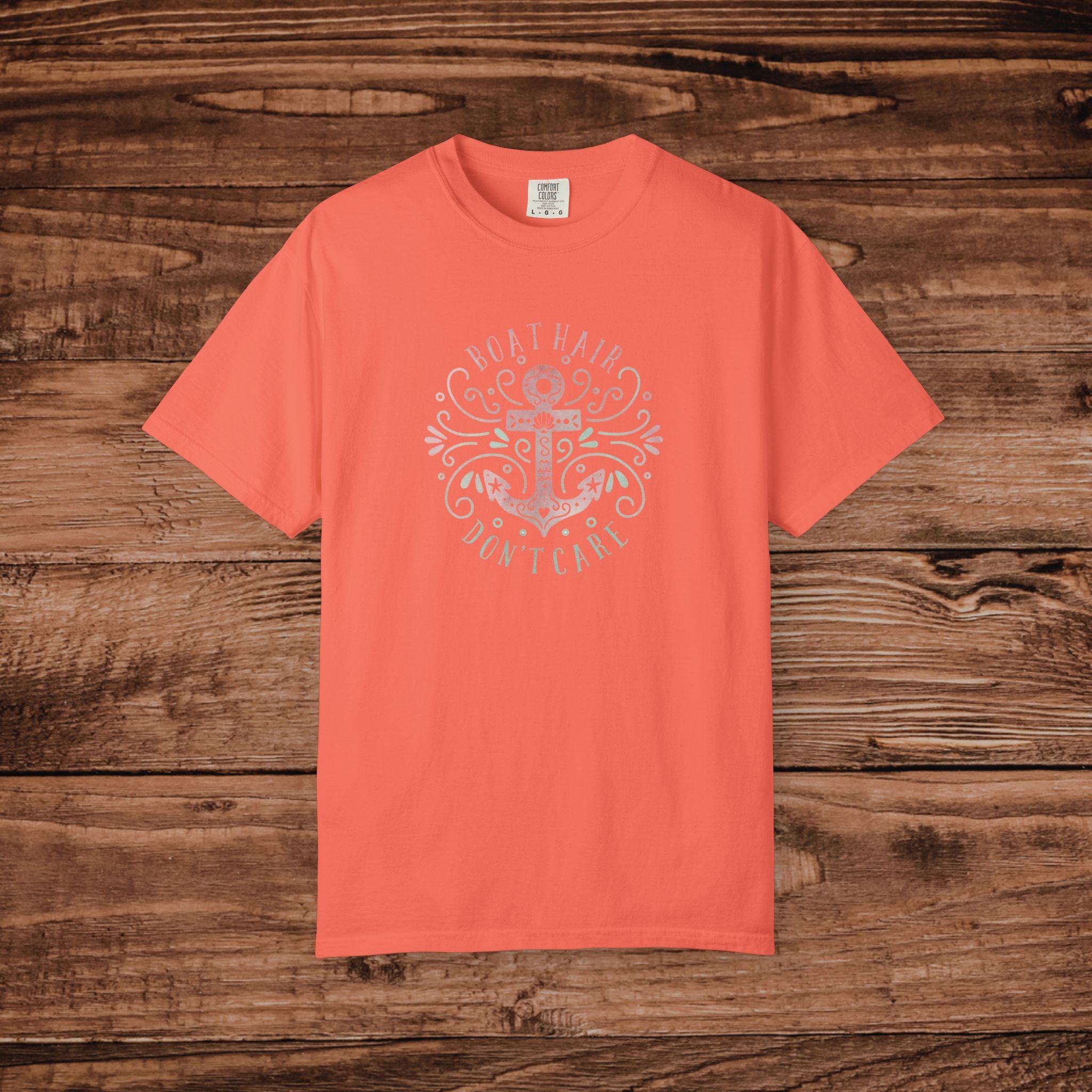 Anchor Floral Crest T-shirt | Nautical Anchor Design, Pastel Beach Vibes