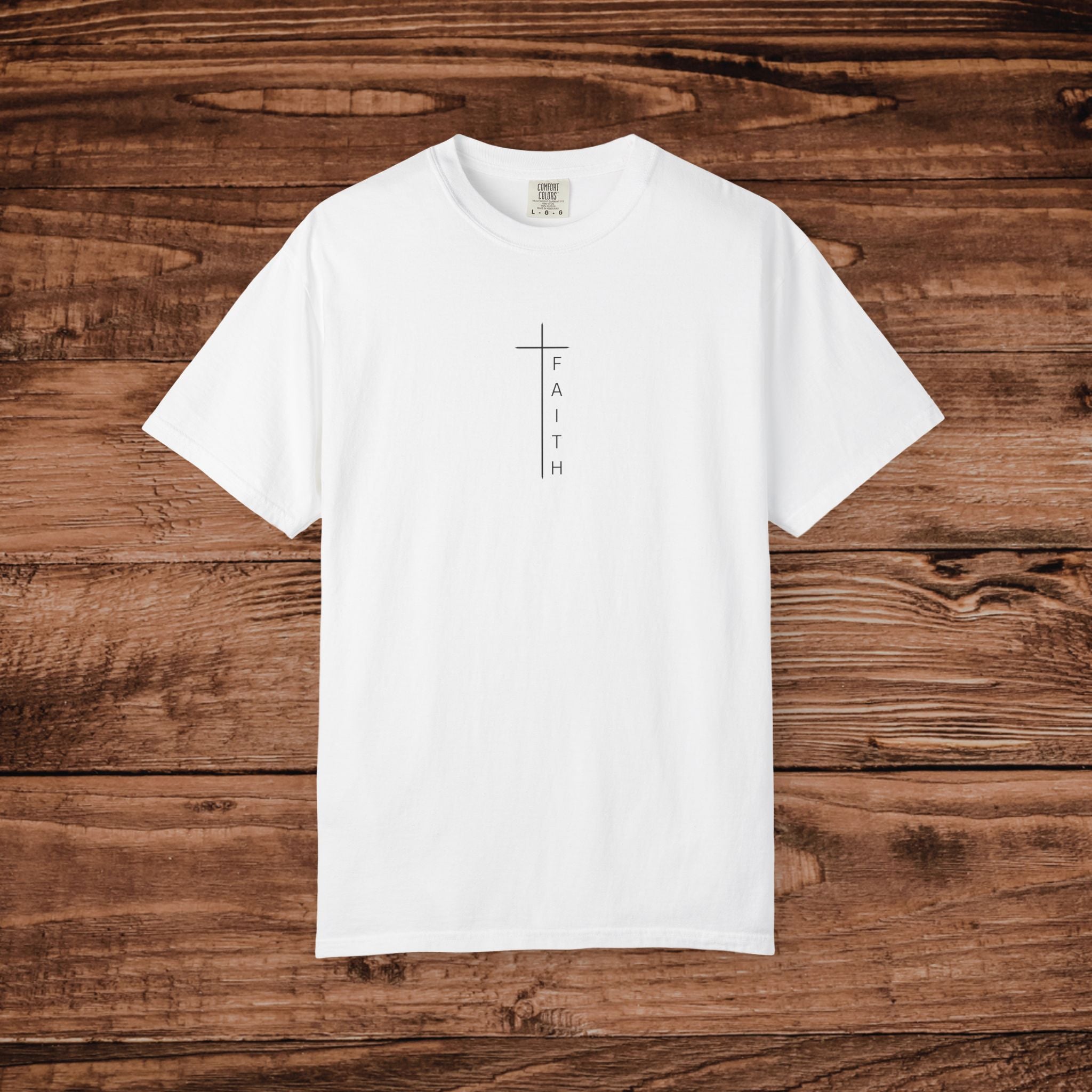 Minimal Cross Faith Design T-Shirt | Christian Scripture Tee