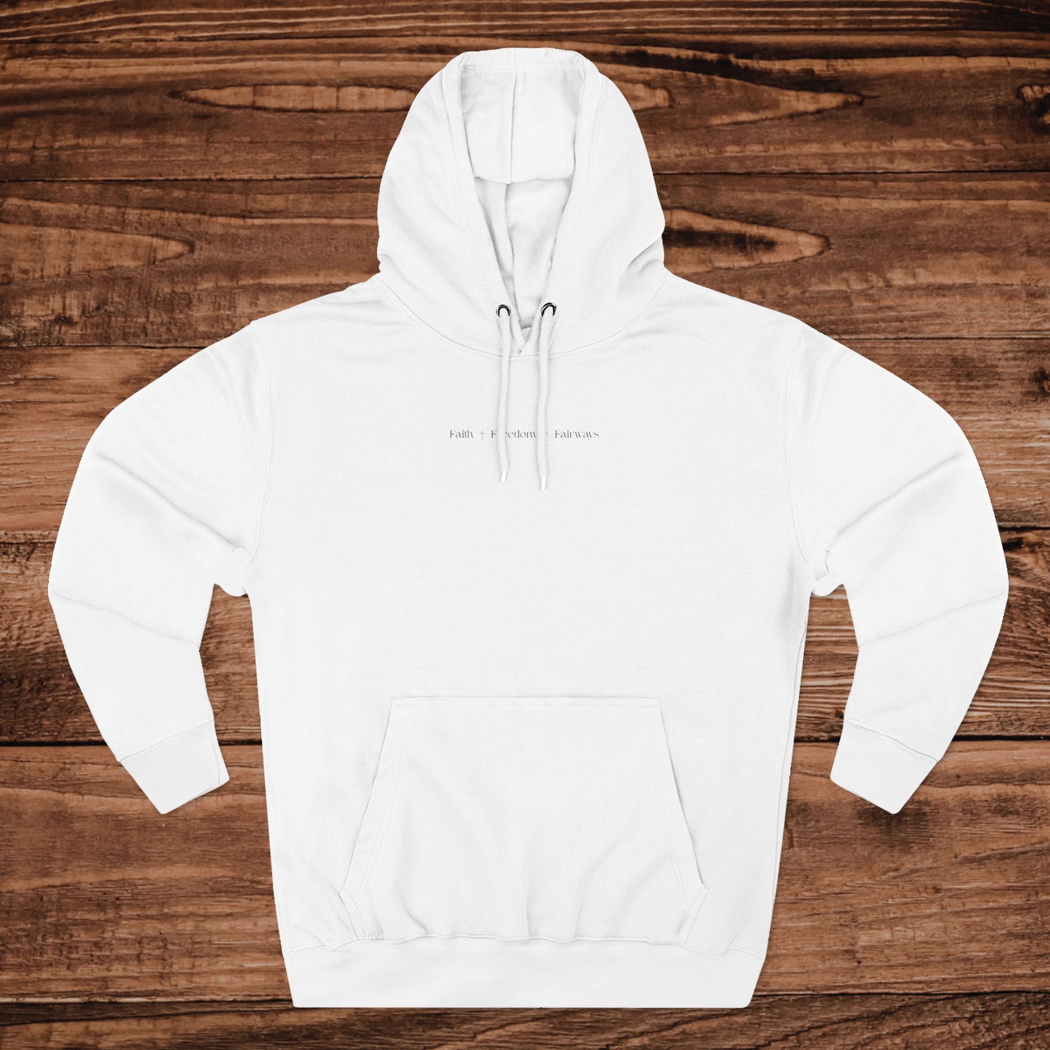 Faith Freedom Fairways Hoodie, Patriotic Christian Golf Sweatshirt, Front and Back Graphic Golfing, USA Flag Golf Gift, Aesthetic Golfer