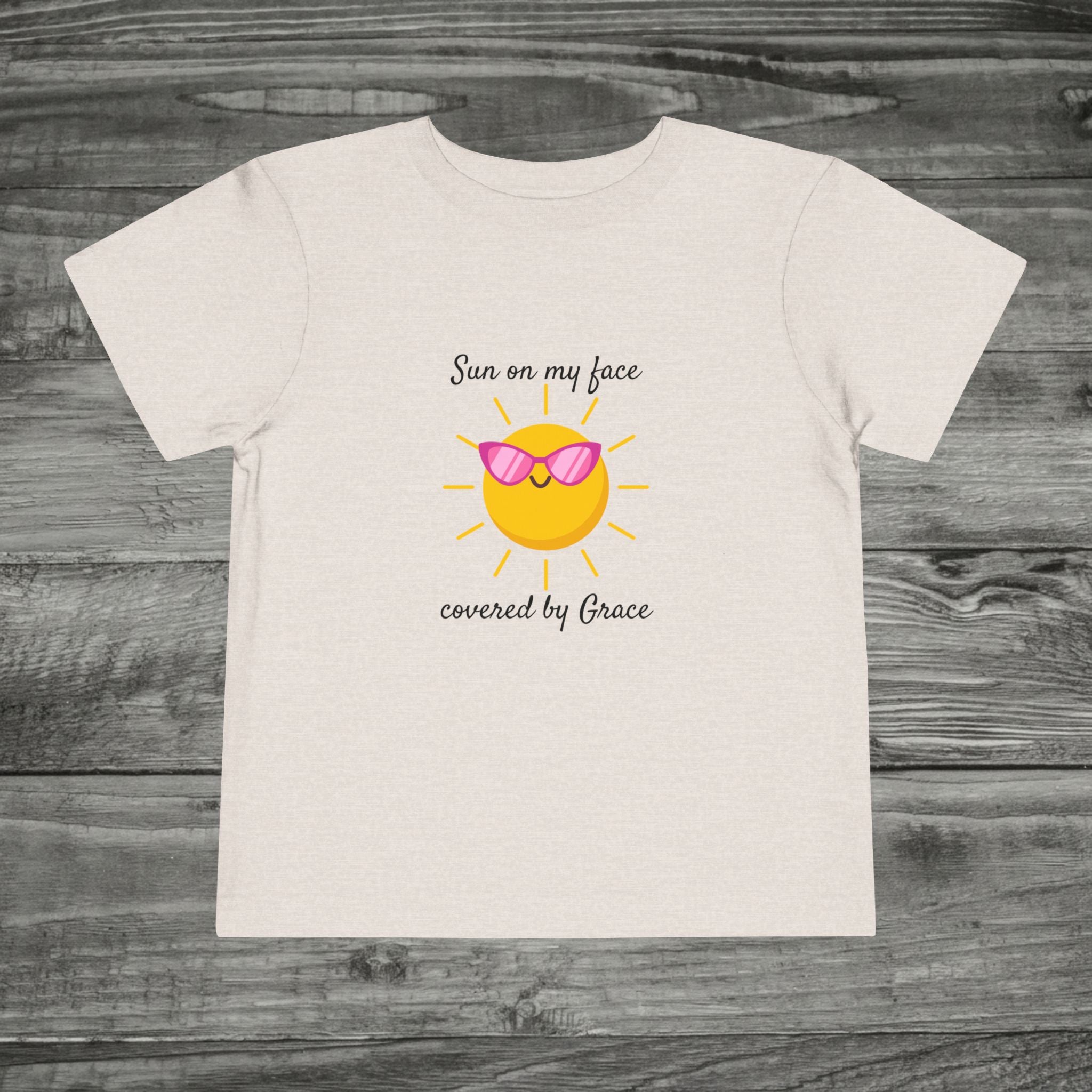 Sun with Sunglasses covered by Grace Toddler Tee | Christian Sunshine