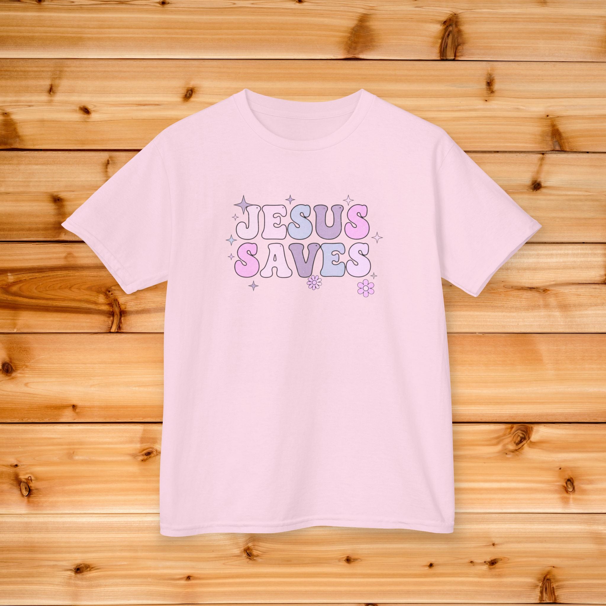 Jesus Saves Kids Tee  Christian Faith Shirt Religious Children Tee