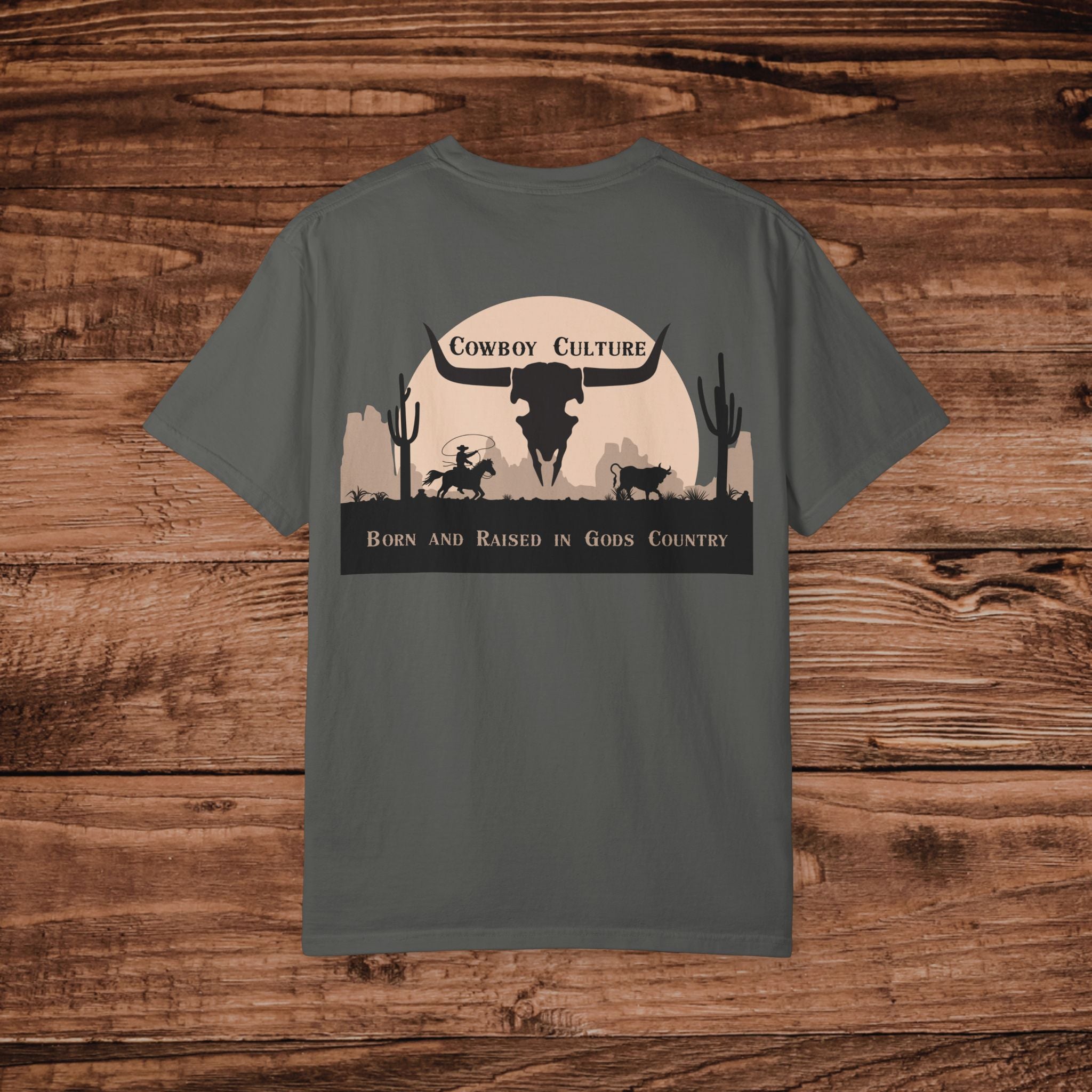 Cowboy Culture Gods Country T-shirt | Dual Graphic
