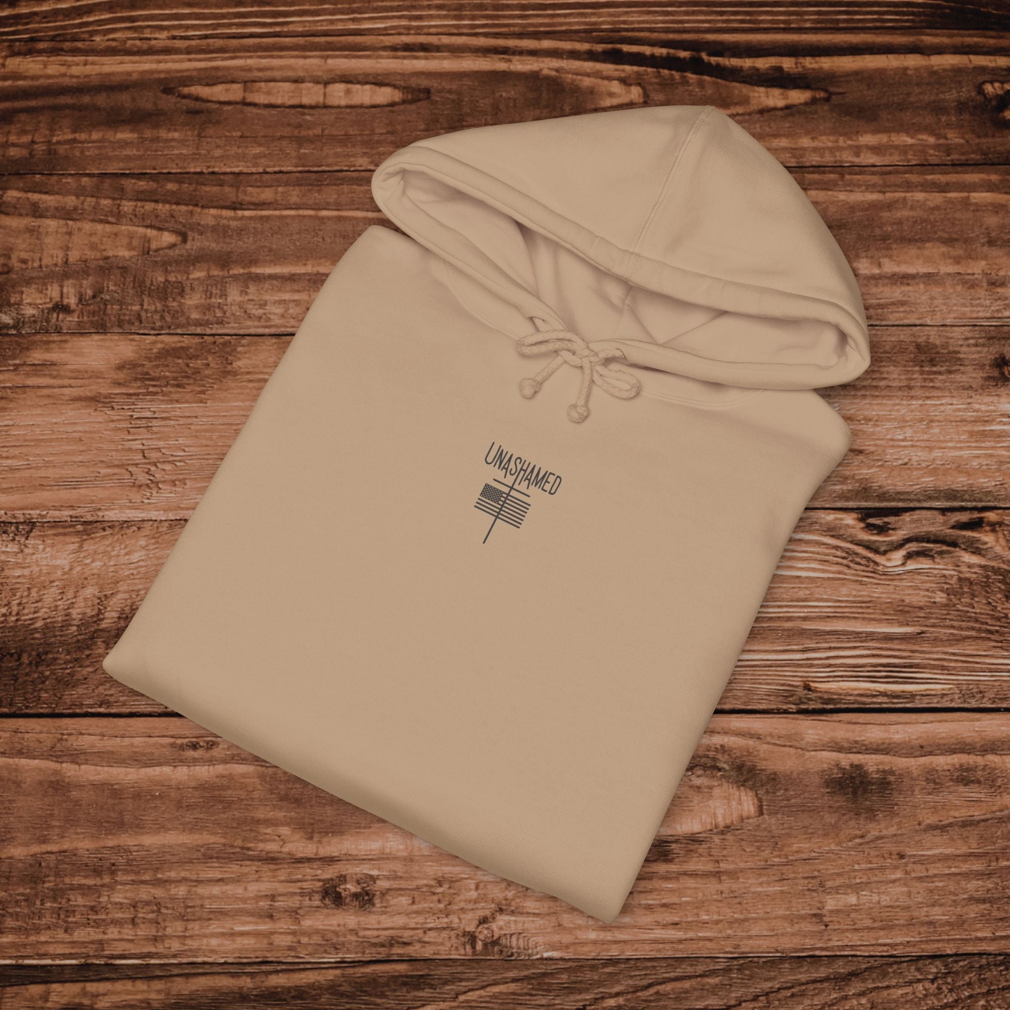 Embroidered Unashamed Flag Cross Hoodie, American Pride, Christian Graphic Hoodie, Aesthetic Patriotic Sweatshirt Sweater