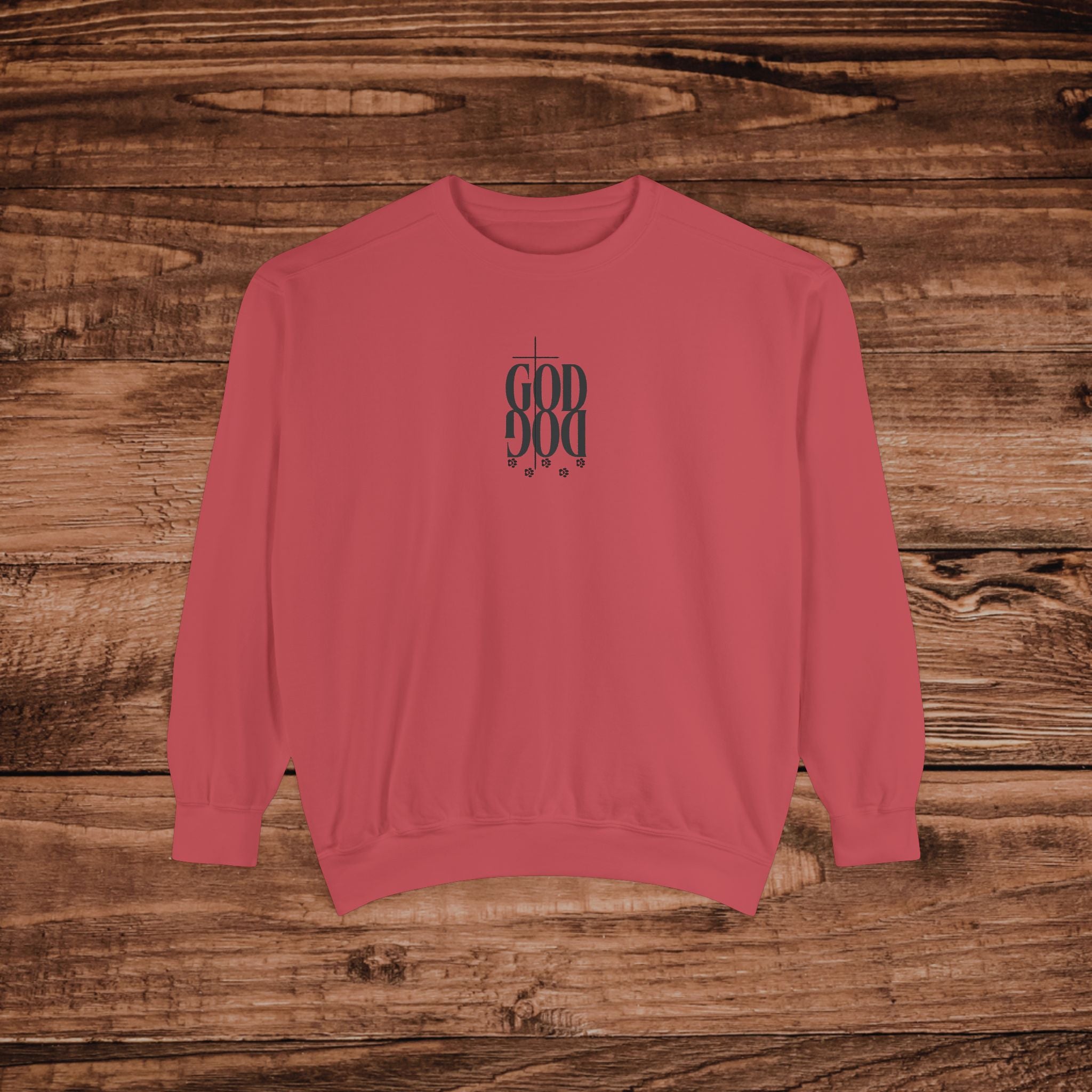 GOD DOG vertical script floral sweatshirt | spiritual pet lover design