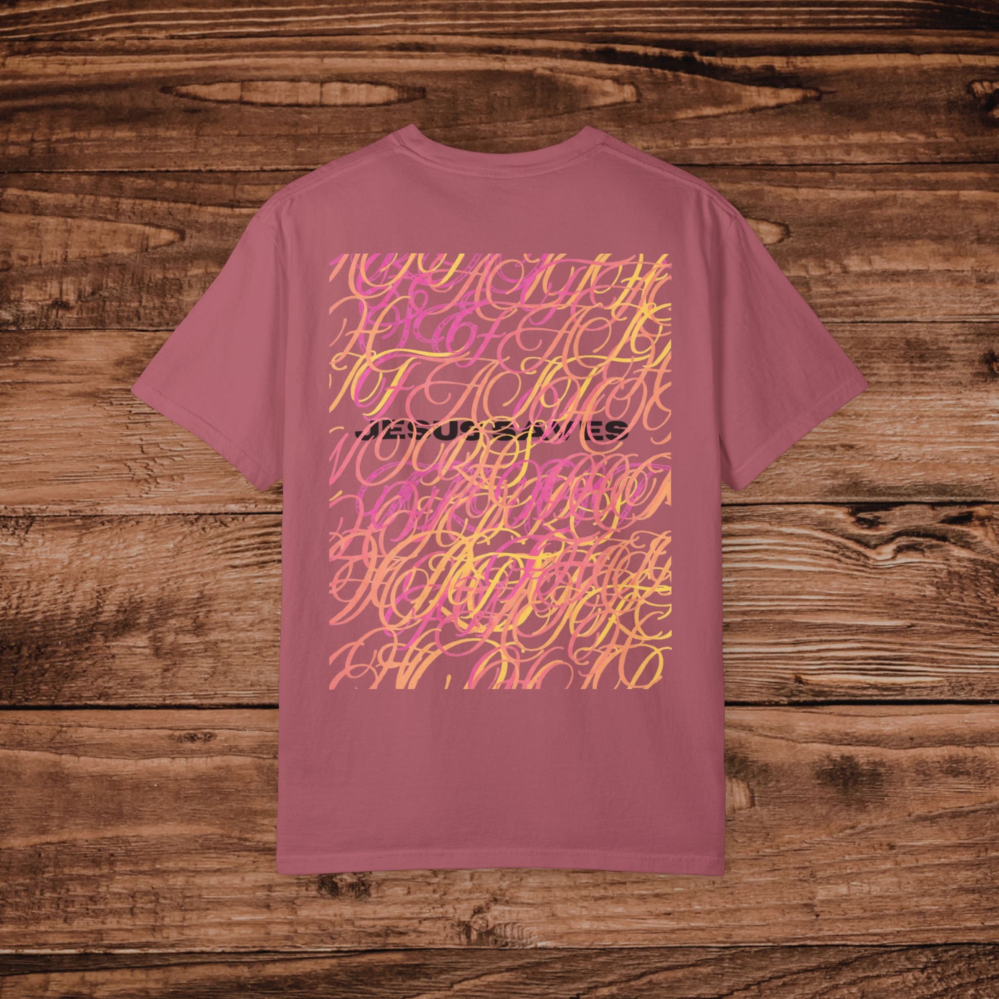 Jesus Saves Scribble Background T-shirt | Christian Tee
