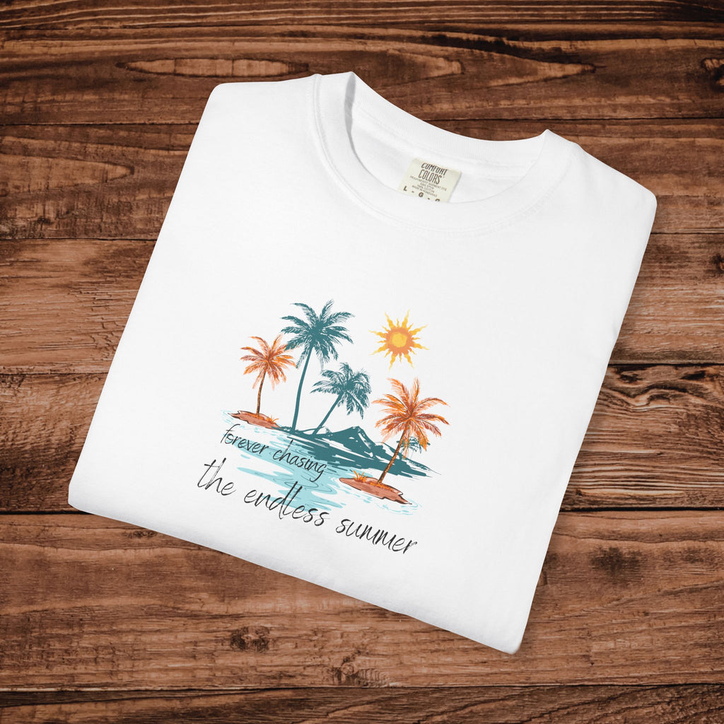 Endless summer graphic T-shirt | summer beach sunset design