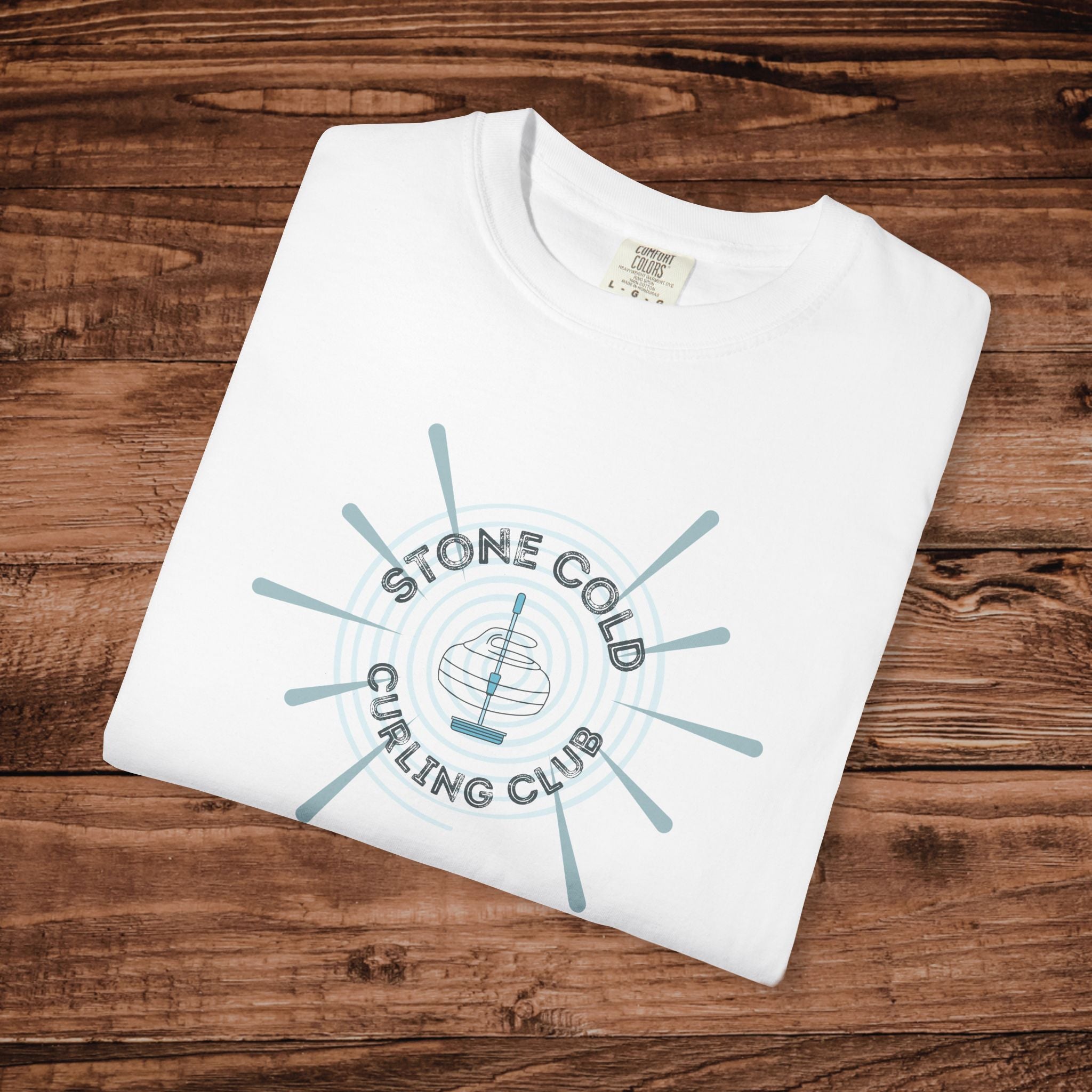 Stone Cold Curling Club Tshirt, Curling Stone Tee, Gift for Curlers, Aesthetic Curling Tshirt, Retro Rink Tee, Minimalist Curling Stone Logo