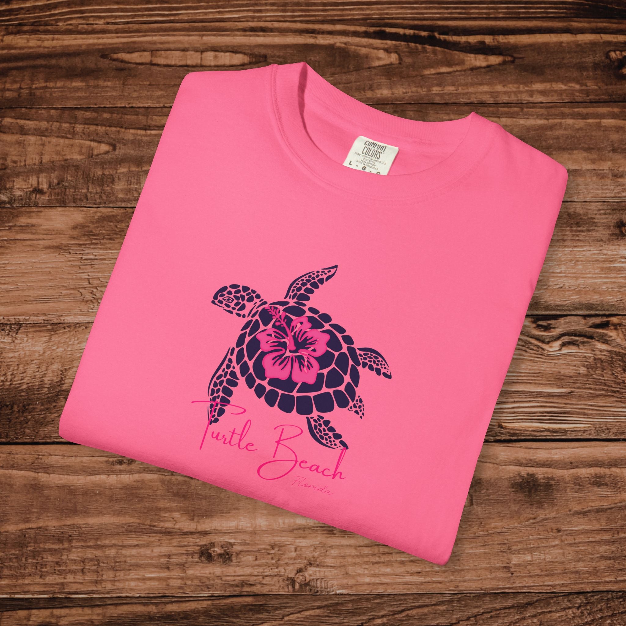 Turtle Beach Florida Shirt, Vintage Sea Turtle Tee, Coastal Aesthetic Beach Top, Florida Vacation Souvenir, Comfort Colors Unisex T-shirt