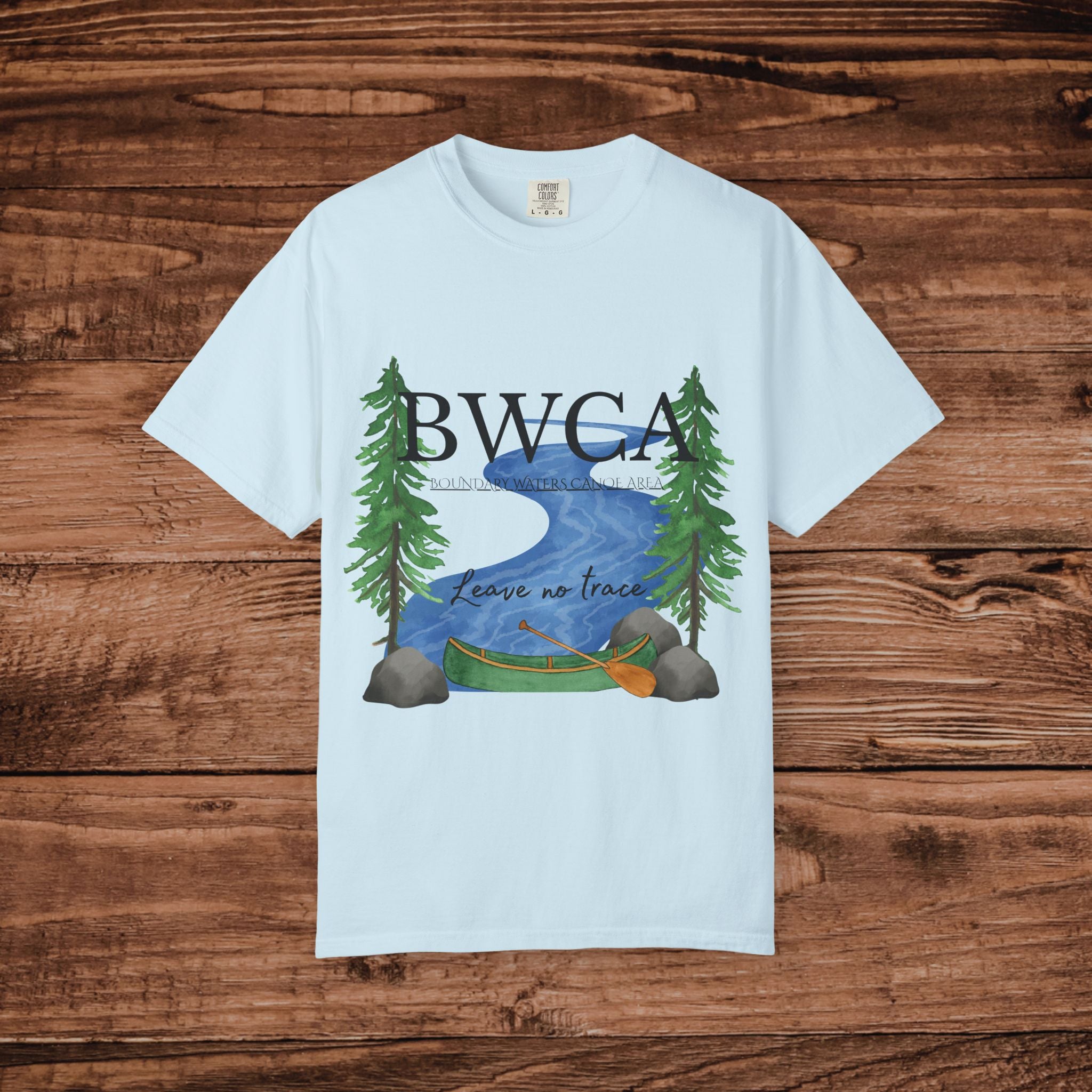 BWCA Canoe Lake Scene T-Shirt | Leave No Trace, Pine Trees