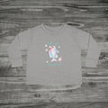 Pastel Rainbow Fish toddler long sleeve tee | Cute aquatic design, starfish accents