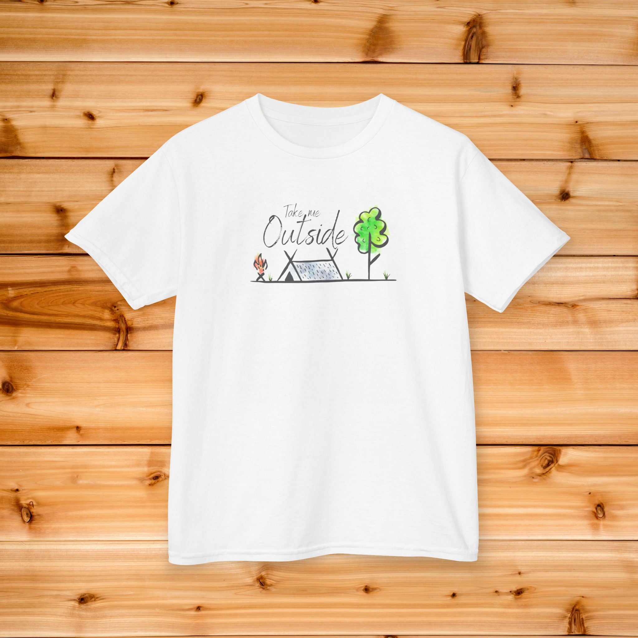 Kids Take me Outside Camping Tshirt, Outside Kids Tee, Cute Youth Camping Tee, Campfire Aesthetic Tee, Nature kids Graphic tee