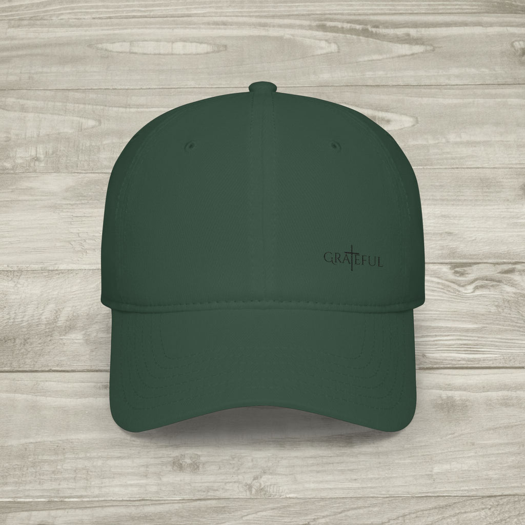 Embroidered Grateful Cross Hat, Christian Aesthetic Baseball Cap, Minimalist Faith Hat, Religious Streetwear Headwear, Embroidered Cross Cap