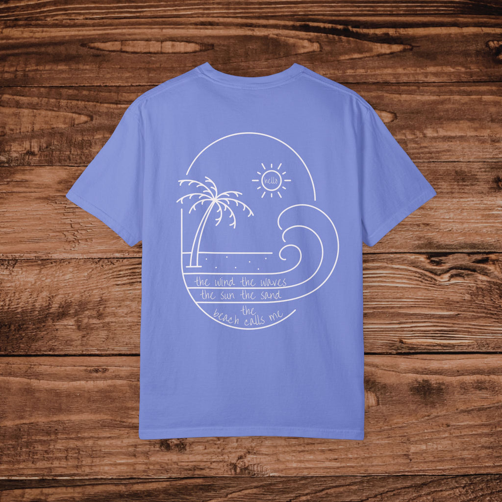 Summer Graphic Tee, The Wind The Waves The Sun The Sand T-Shirt, Minimal Aesthetic line art Beach Shirt, Oversized Coastal Beachwear