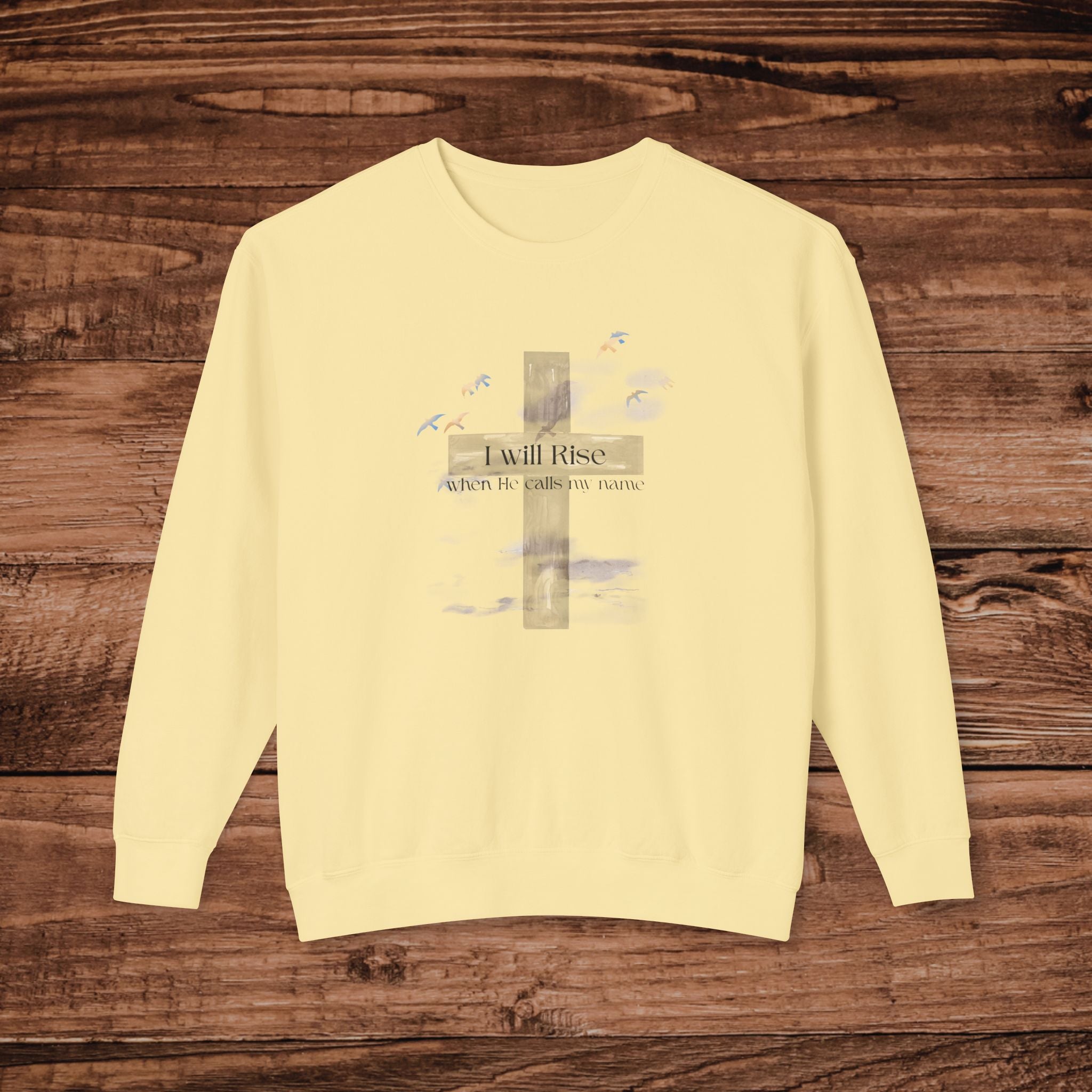 I Will Rise Cross Graphic Sweatshirt | Inspirational Christian Faith Crewneck