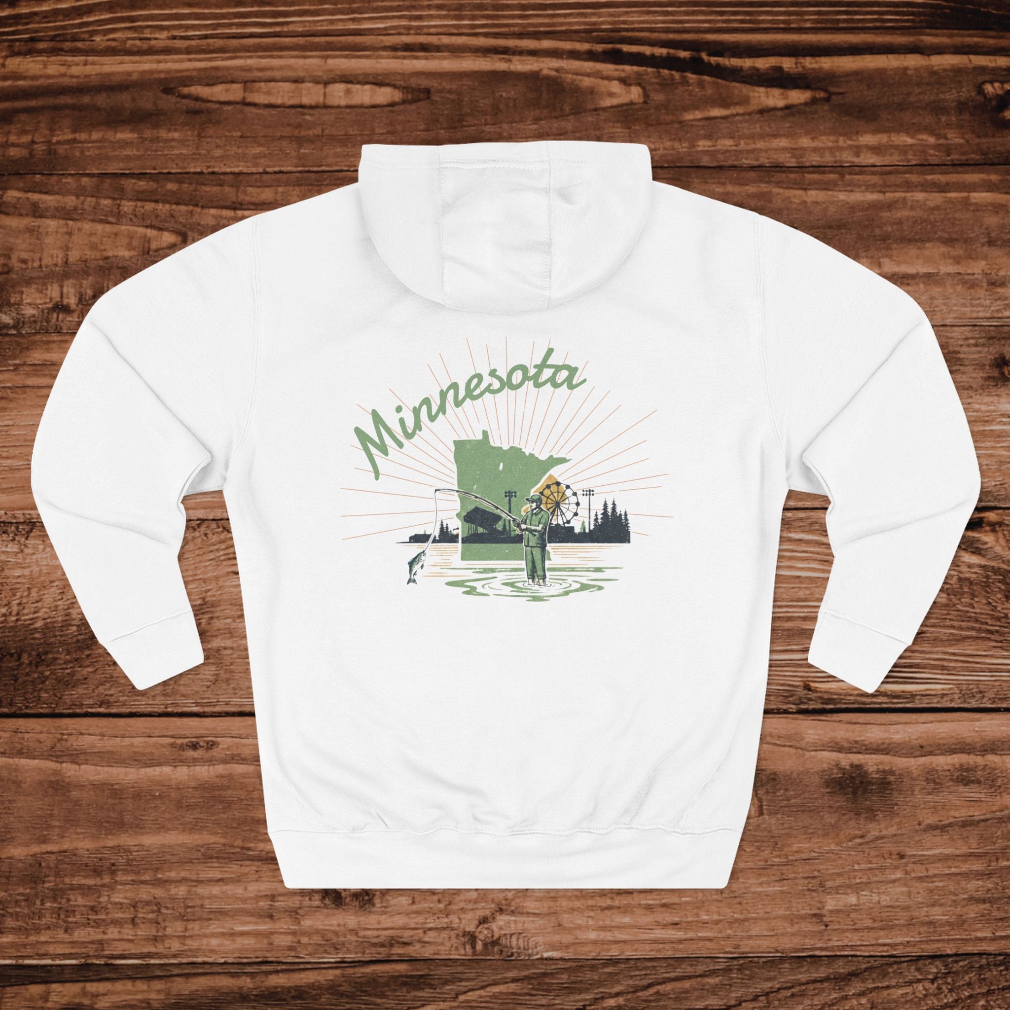 Minnesota Fishing Lake Scene Hoodie | Fishing Lake Graphic Hoodie