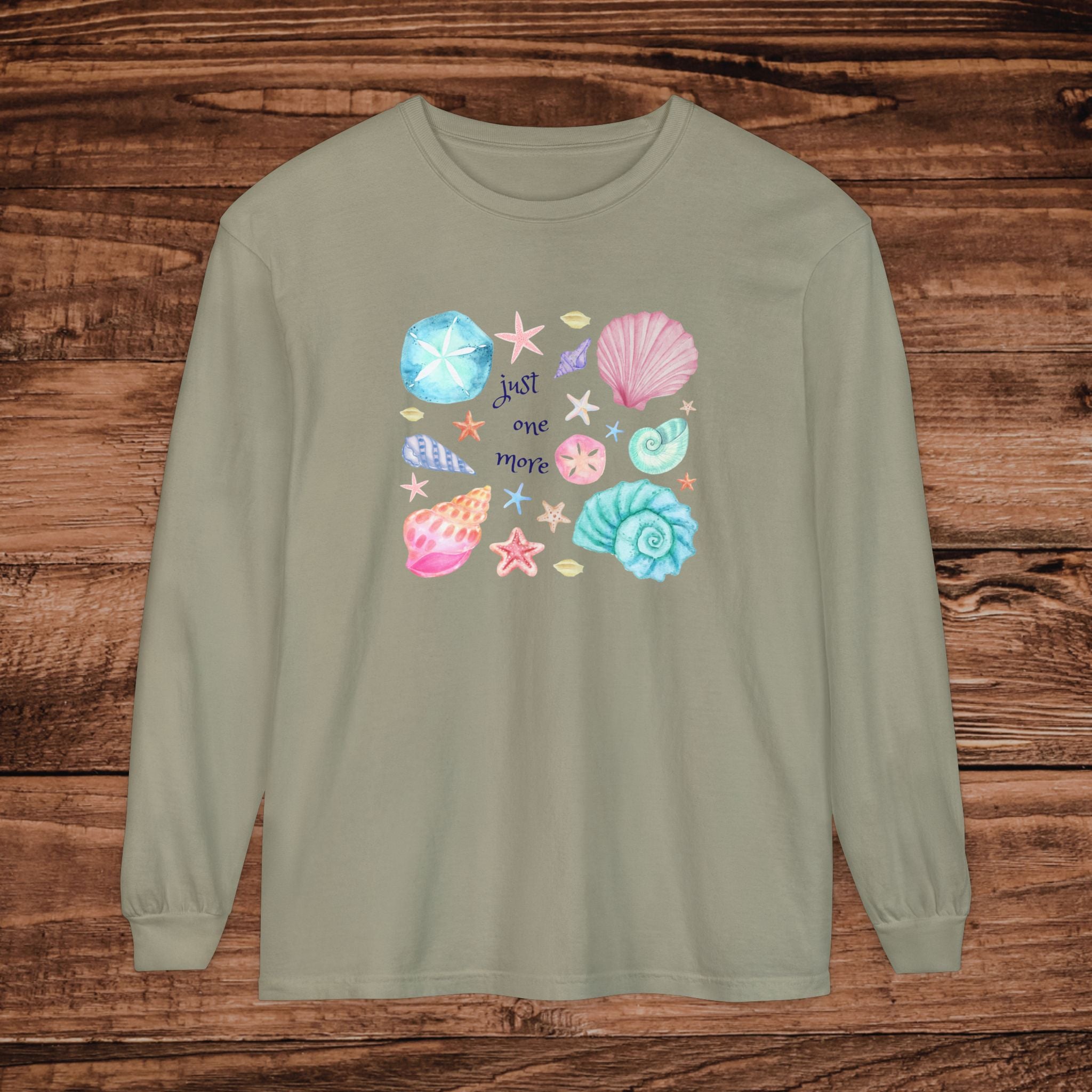 Seashell Lover Long Sleeve T-Shirt Pastel Shell motif