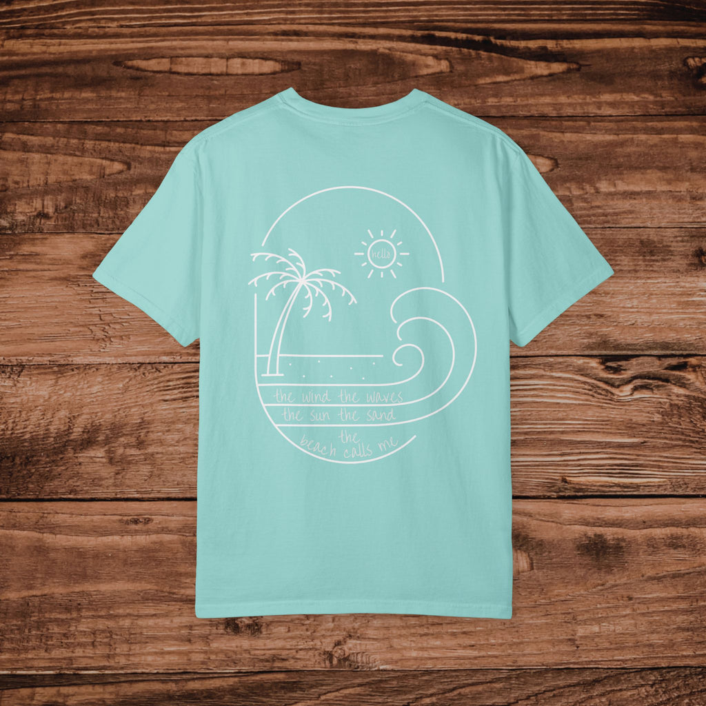 Summer Graphic Tee, The Wind The Waves The Sun The Sand T-Shirt, Minimal Aesthetic line art Beach Shirt, Oversized Coastal Beachwear