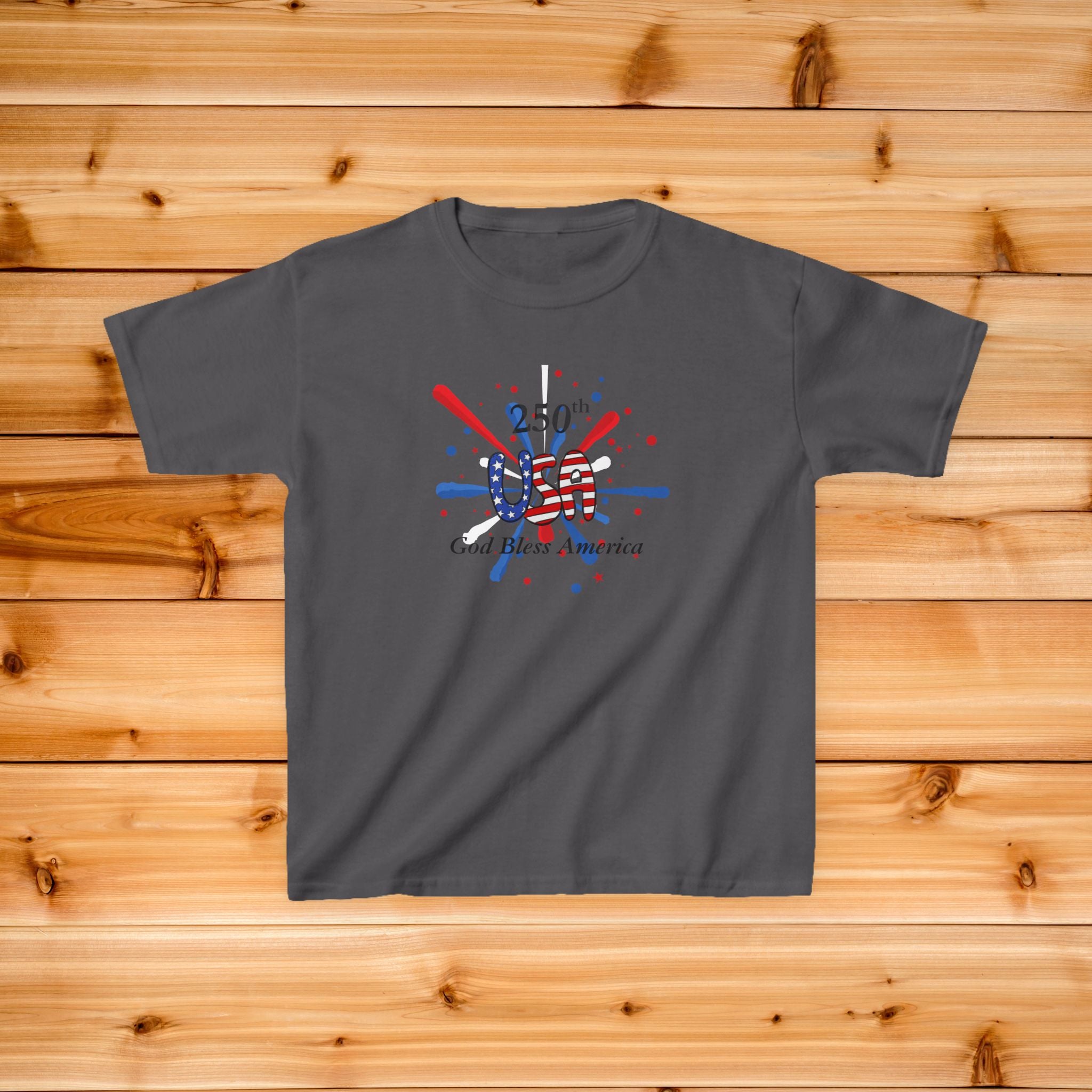 Kids 250th USA tshirt | 4th of July patriotic graphic